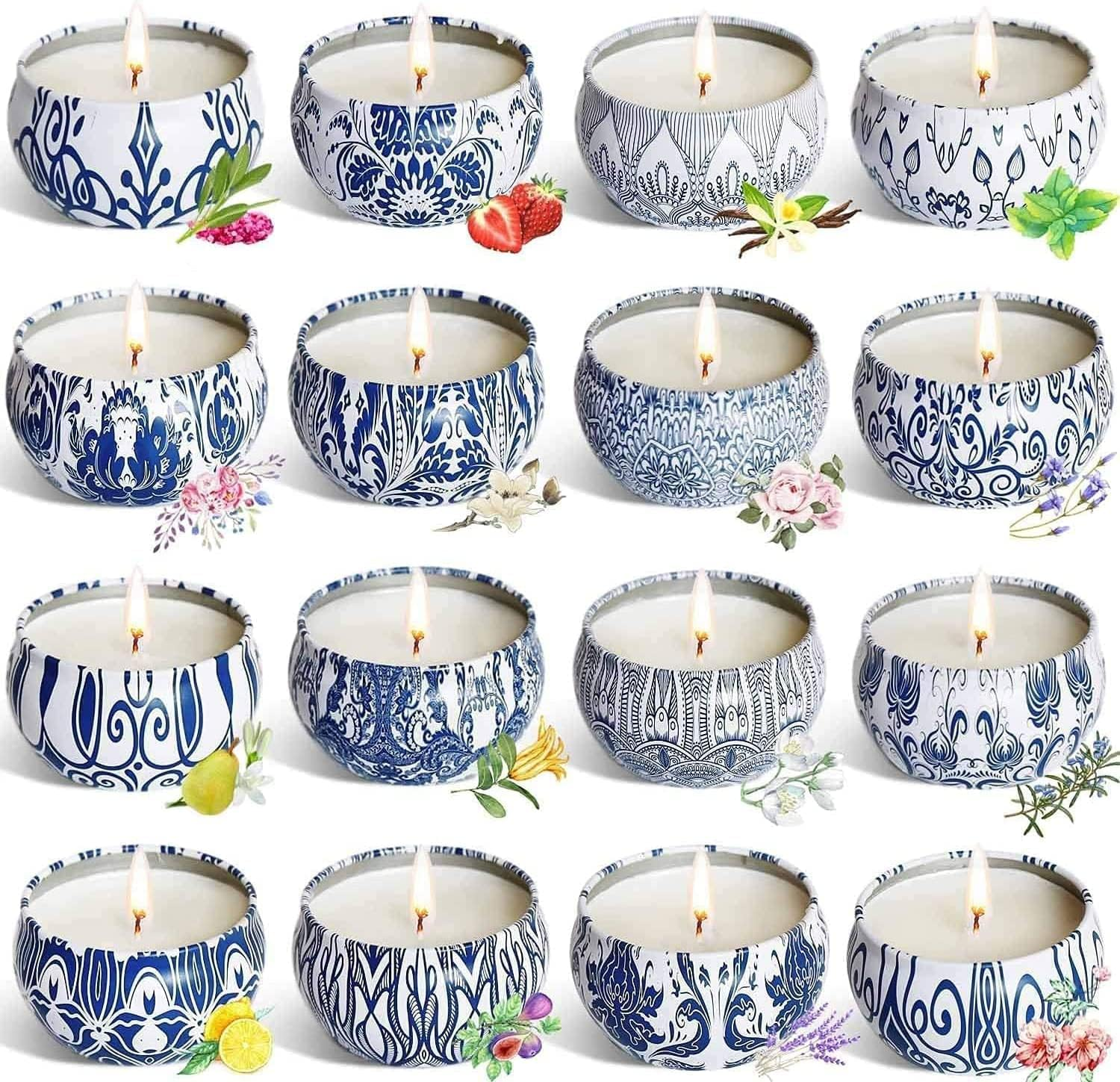 Scented Candles Gifts Set 16 Pack Soy Wax Travel Tin Jar Candles for Home 2.5 OZ Aromatherapy Candles for Mom for Christmas, Birthday, Thanksgiving, Mother'S Day image number 2