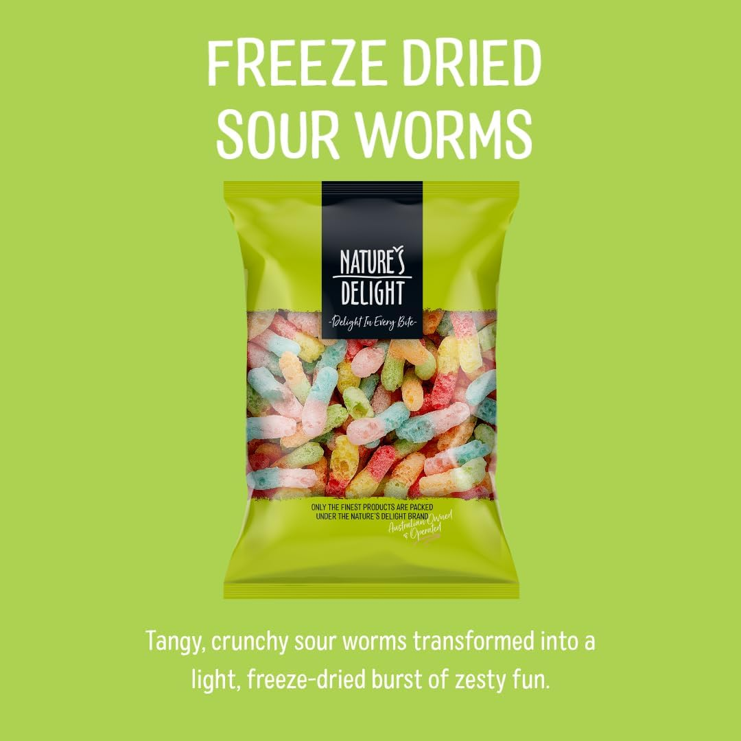 Nature'S Delight Freeze Dried Candy Sour Worms, 100G image number 3