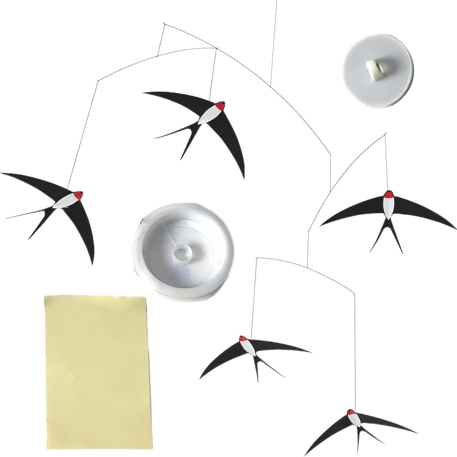 Flying Birds Wall Decor - Hangings Mobile Flying Swallow Kit | Bird Mobile Hanger, Handcrafted Home Decor for Bedroom, Living Room, and Kitchen image number 1