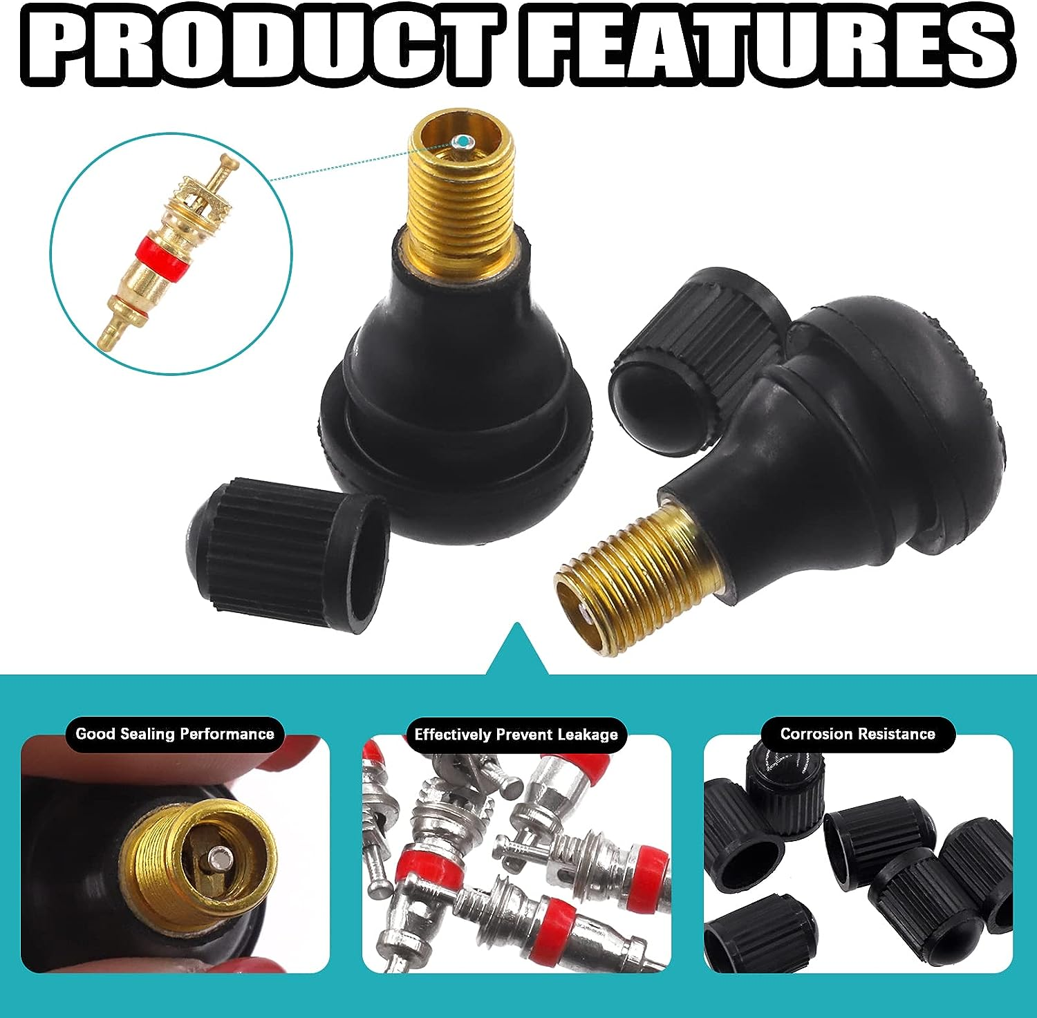 76Pcs Tire Patch Auto Repair Tool Kit Includes Valve Stem Remover Puller, Valve Core Remover, Tire Patch Roller, 4-Way Valve Tool, Valve Cores, Valve Core Removal Key Single Head Valve Remover image number 5