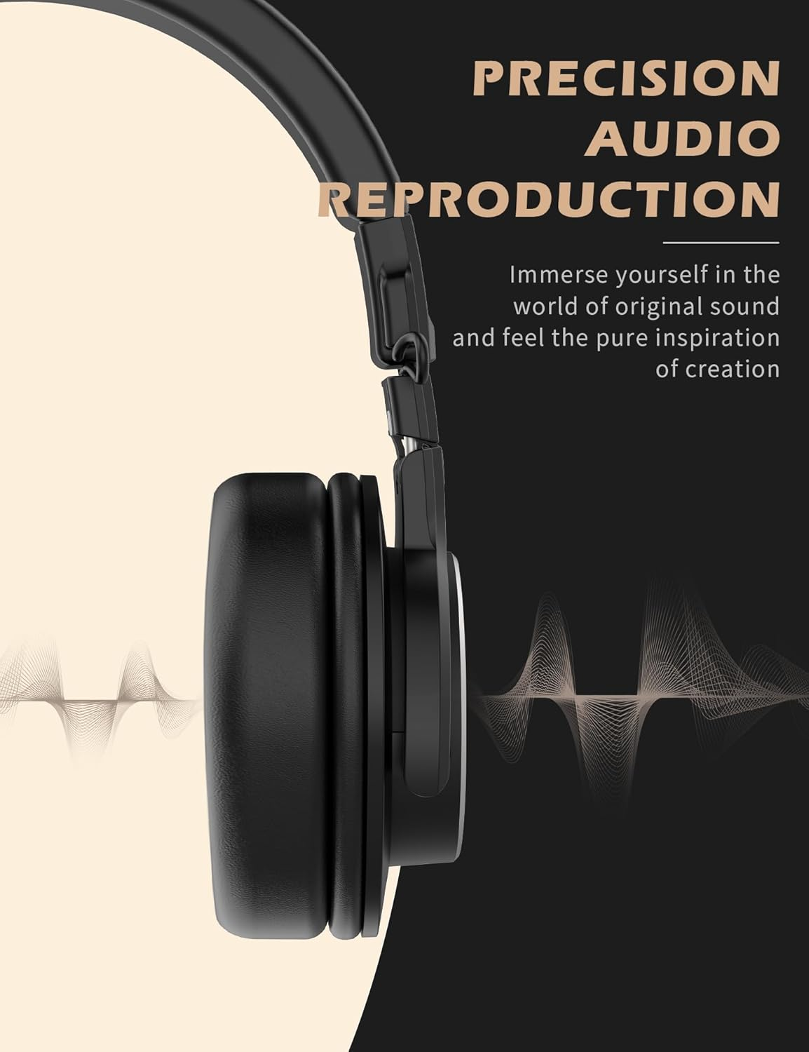 Talomen over Ear Headphones for Studio Monitoring, Professional Wired Closed-Back Headphone with Detachable Cables, High-Fidelity Audio for Tracking, Mixing, Djing, and Mastering W50X image number 1