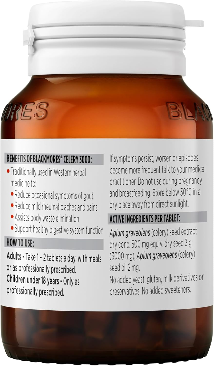 Blackmores Celery | Traditionally Used in Western Herbal Medicine to Reduce Occasional Episodes of Gout | 50 Tablets