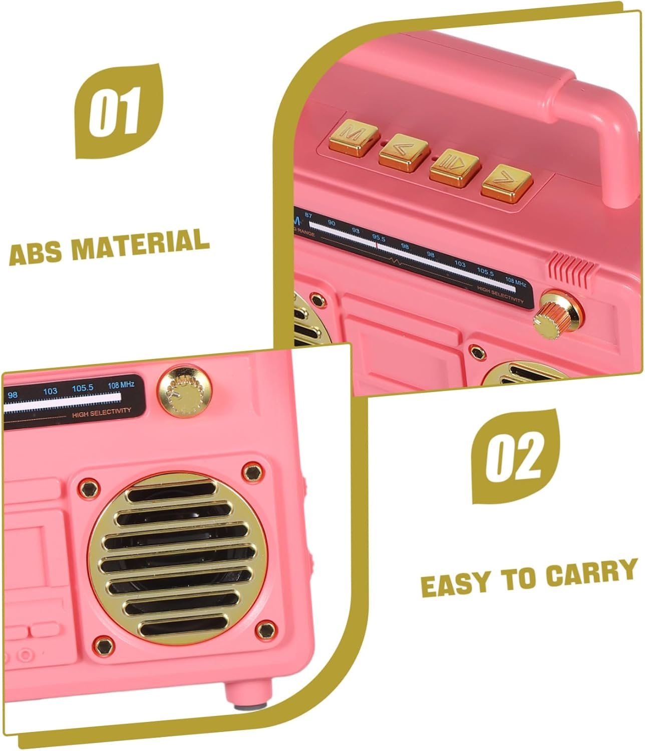 Mipcase Vintage Speaker Retro Mini Portable Small Speaker Outdoor Wireless Camping for Outdoor Gatherings Travel image number 4