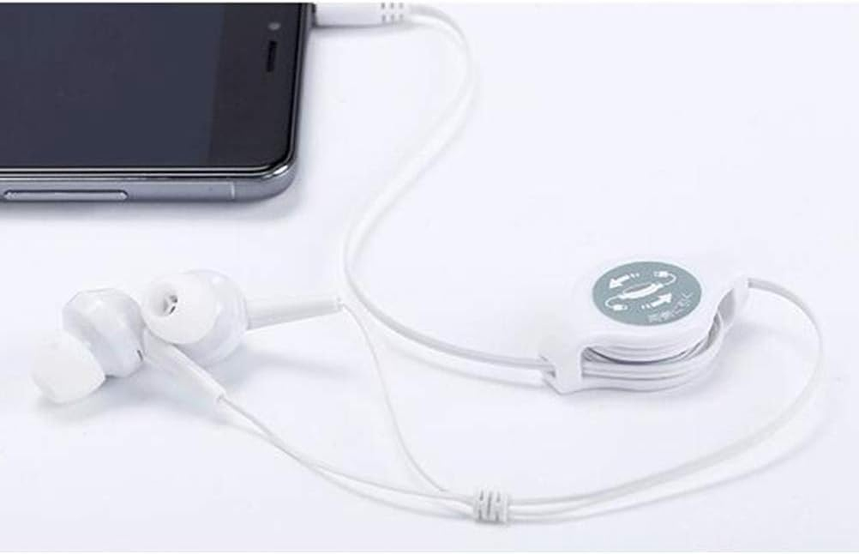 Hemobllo Retractable Dual Extension In-Ear Headphones for Tablet PC (White) image number 3