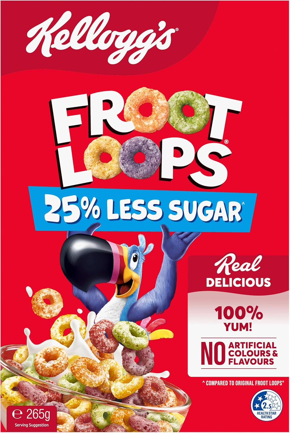 Kellogg'S Froot Loops Less Sugar Breakfast Cereal, 265 G