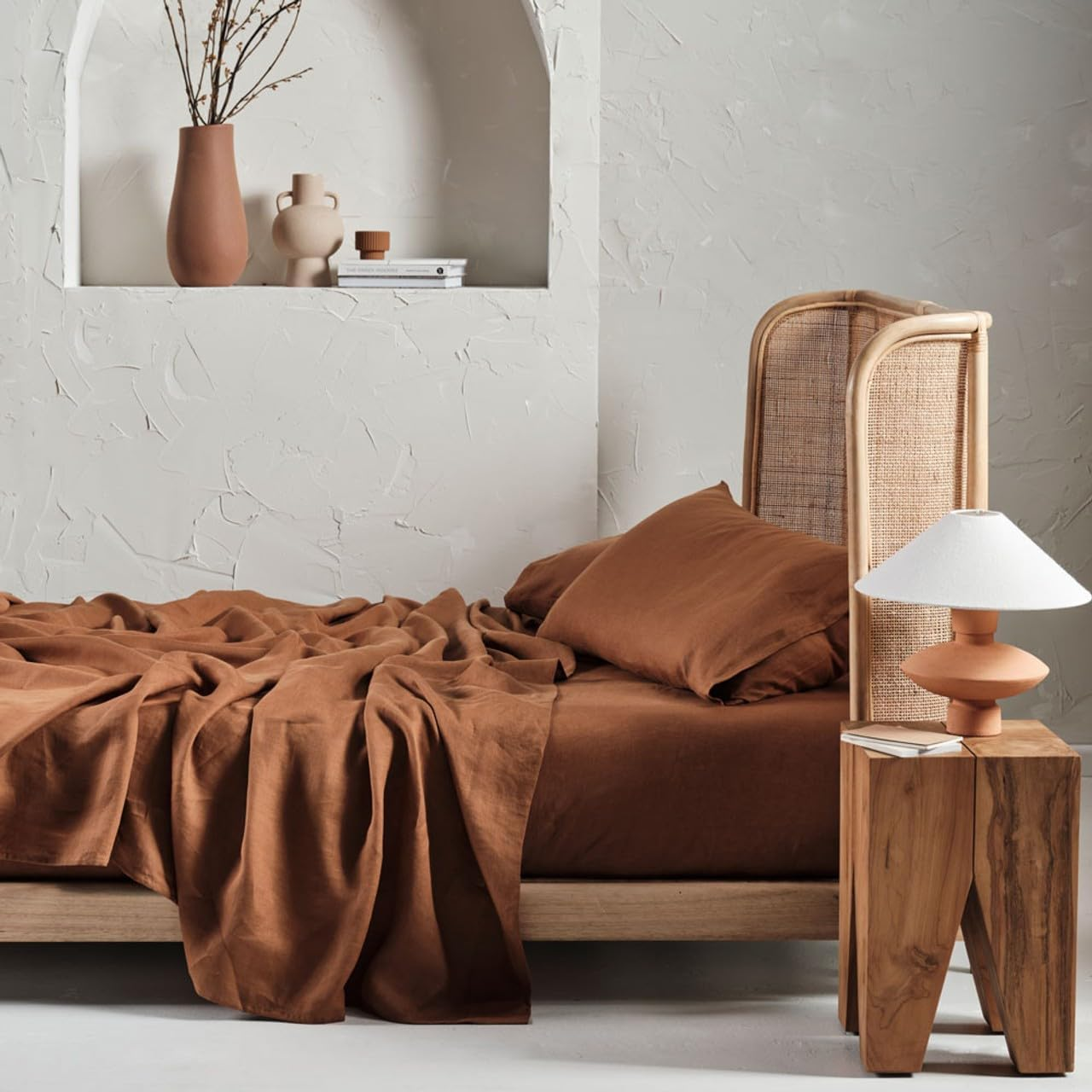 Linen House Haven Flat Bed Sheet Set, White, King Bed Size