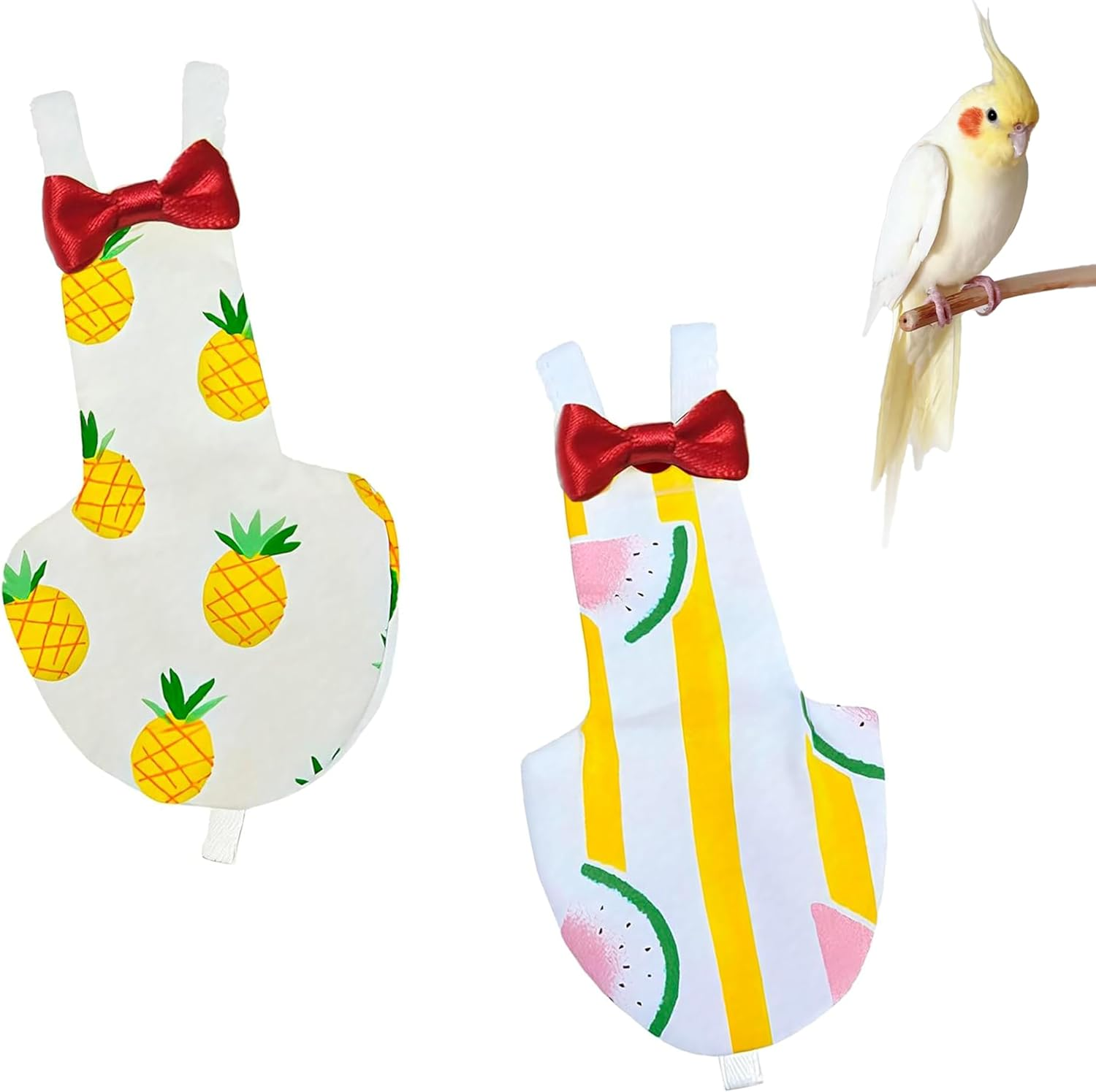 2 Pieces of Pet Bird Flight Suit Diaper,Bird Diaper,Seat Belt Elastic Bird Diaper,Reusable Cotton Elastic Shoulder Strap,Diaper Flight Kit Lining for Bird Protection (M) image number 6