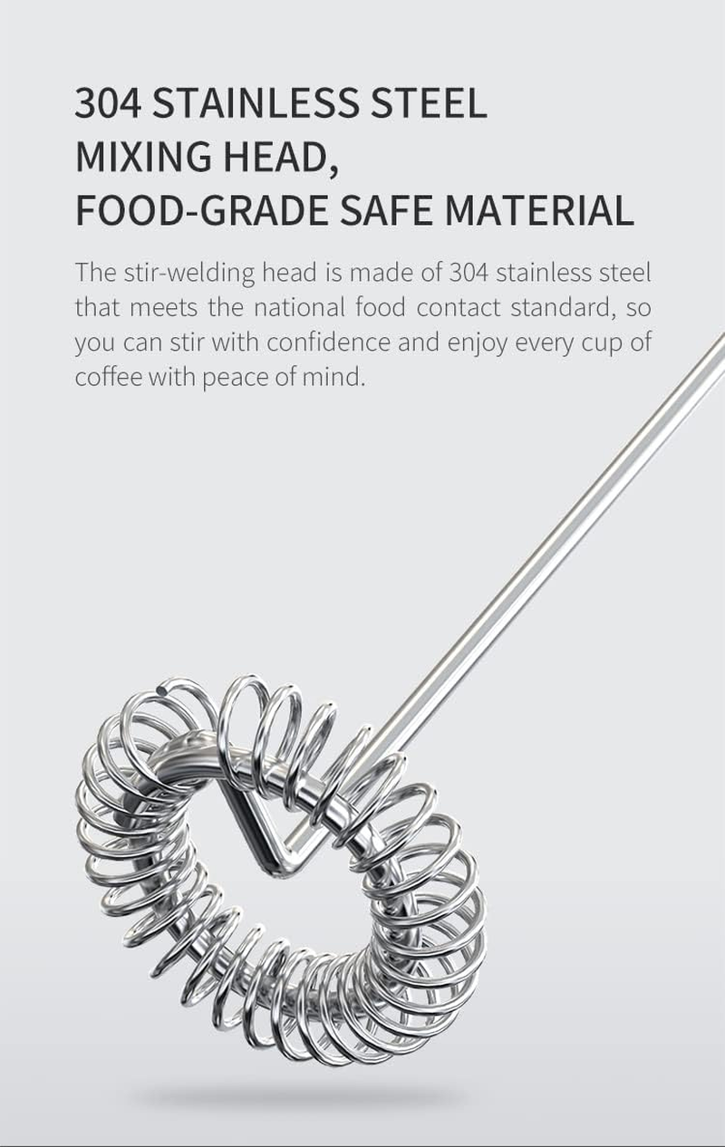 Milk Foam Electric Whisk, Milk Electric Frother Handheld, Milk Foamer Electric Mini Drink Mixer for Coffee, Cappuccino, Frappe, Matcha, Hot Chocolate Latte (Batteries Not Included) image number 4