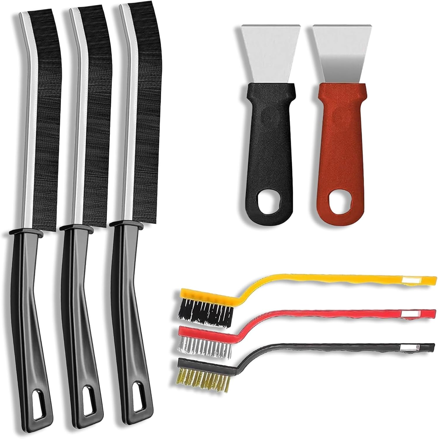 Crevice Cleaning Brush Set - 8 Pcs Multifunctional Cleaning Tools, Hard Bristle Crevice Brushes for Household Use, Bathroom Tiles, Kitchen image number 4