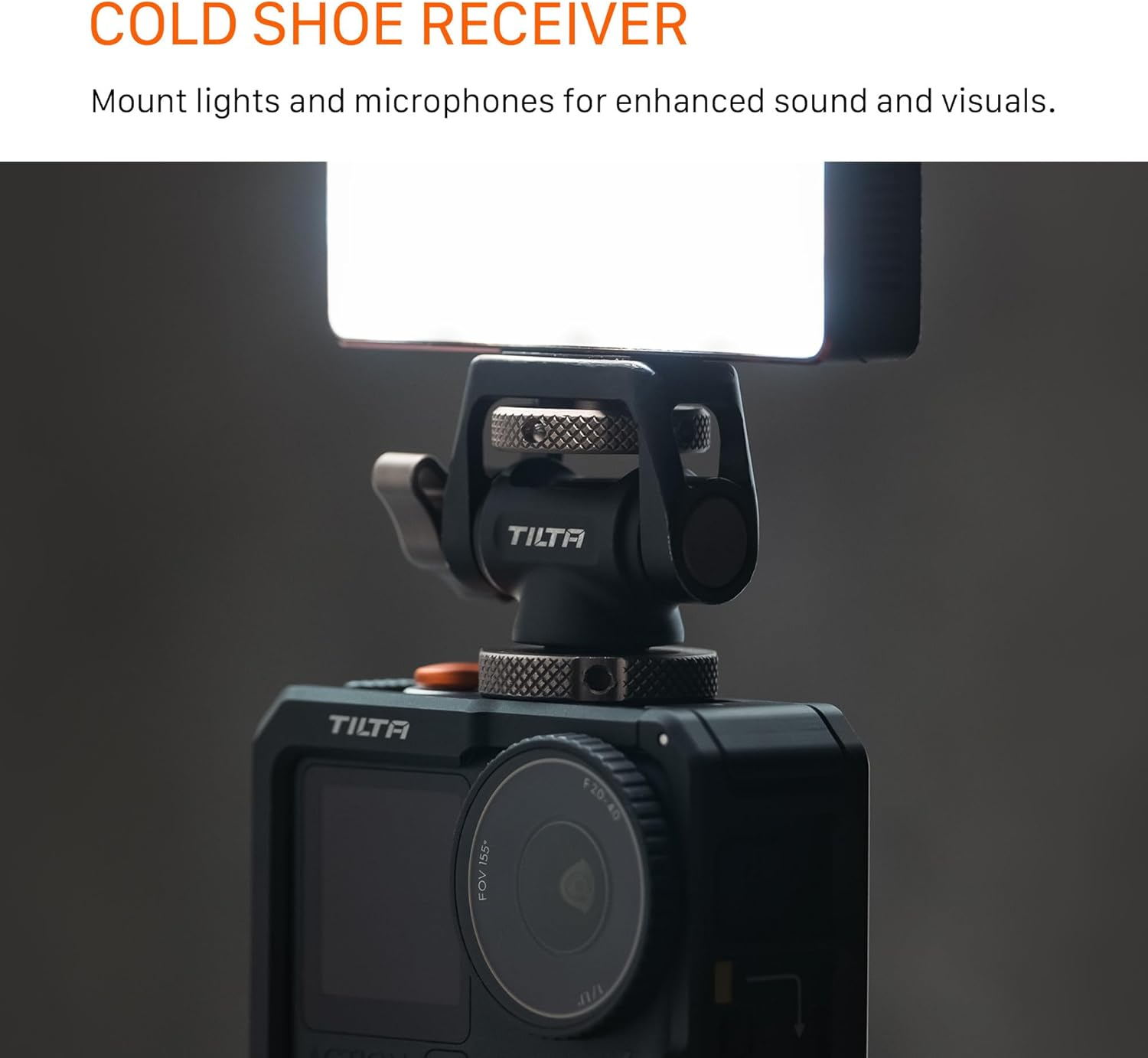 Tilta Full Camera Cage Compatible with DJI Osmo Action 6 | 1/4"-20 Thread with Locating Points | Cold Shoe Receiver | Button Extension | Battery Door & Card Slot Open Access | Black image number 6