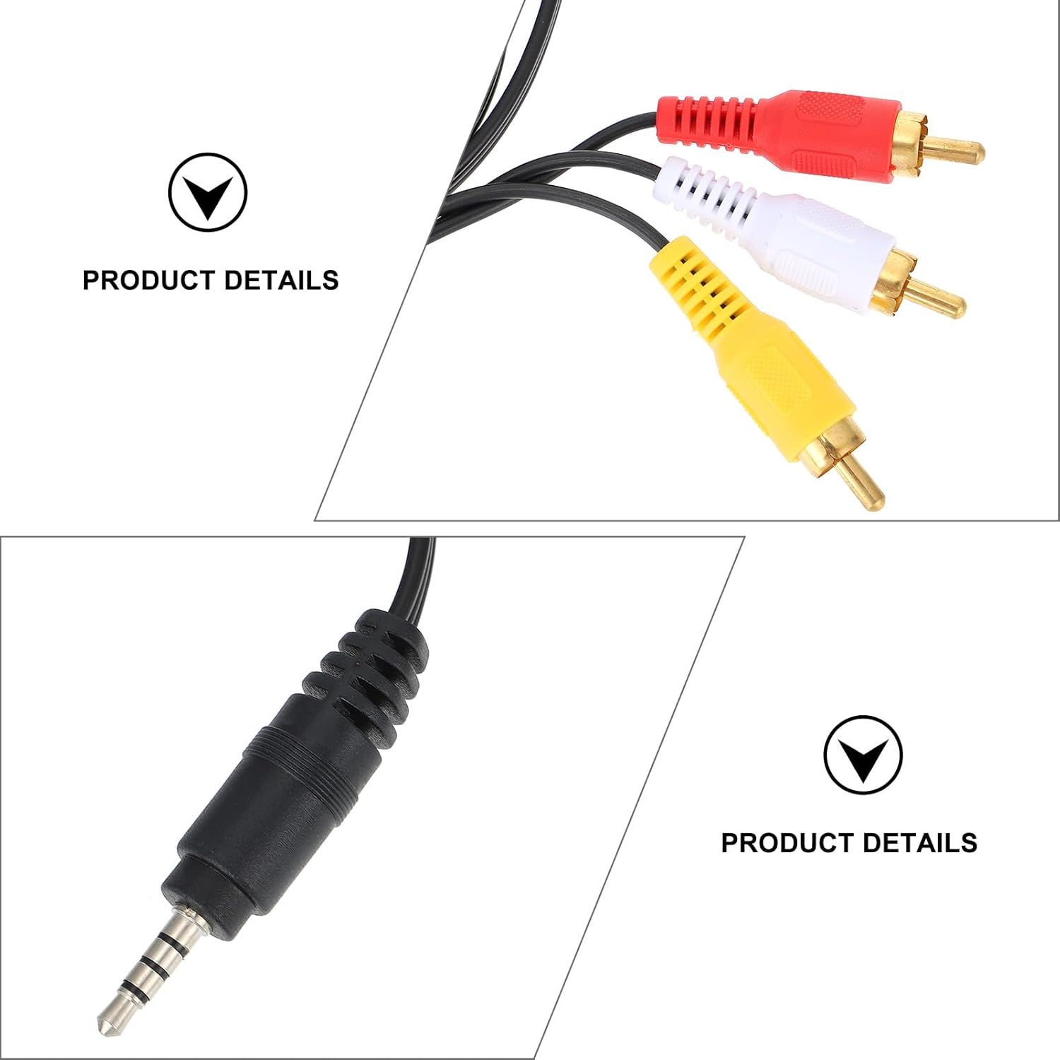 Zerodeko 2Pcs 3.5Mm to AV Audio Splitter Cable, Full Copper 3-In-1 Aux Adapter Cord for Home Theater Speaker, DVD Player, and Computer Audio Connection image number 2