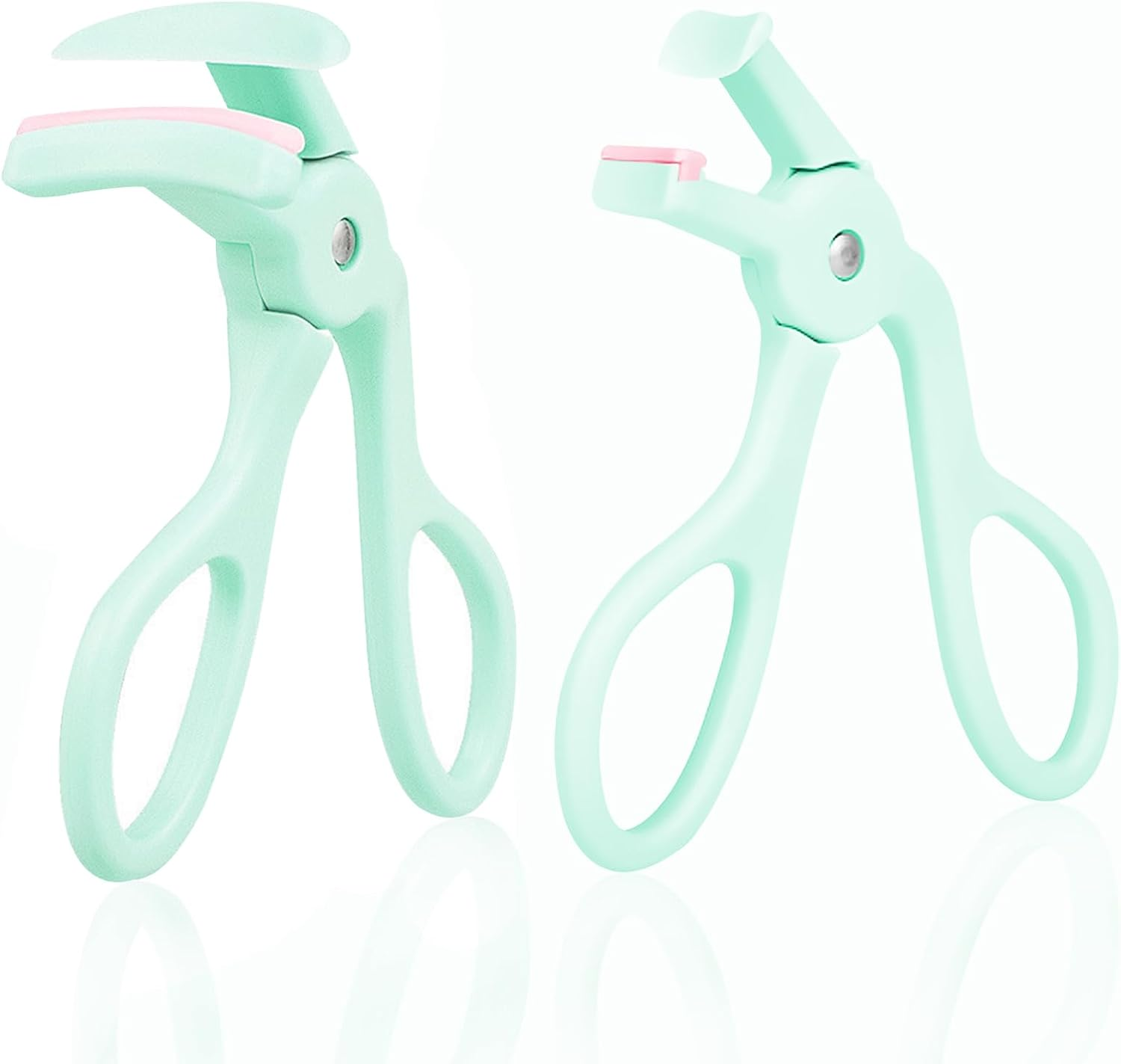 2 Style Eyelash Curler - Lash Curler with 2 Extra Silicone Replacement Pads, Achieve Perfect Curls in 5 Seconds - Quick Natural Curling for Long Lasting (Grey)