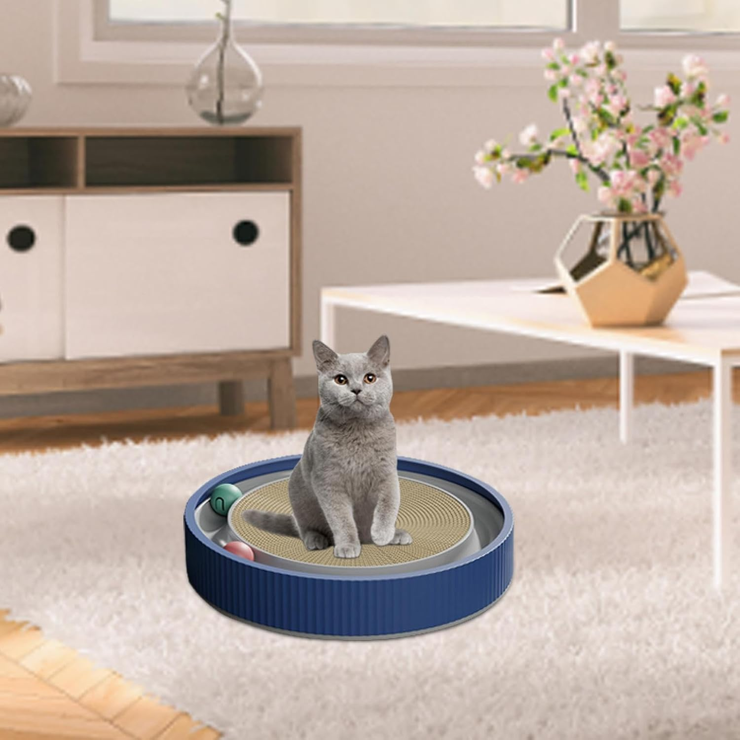 Cat Scratchers for Indoor Cats - Kitten Interactive Toy with Ball Track,Scratching Toy for Indoor Cats, Interactive Kitten Fun Mental Physical Exercise Puzzle Toys