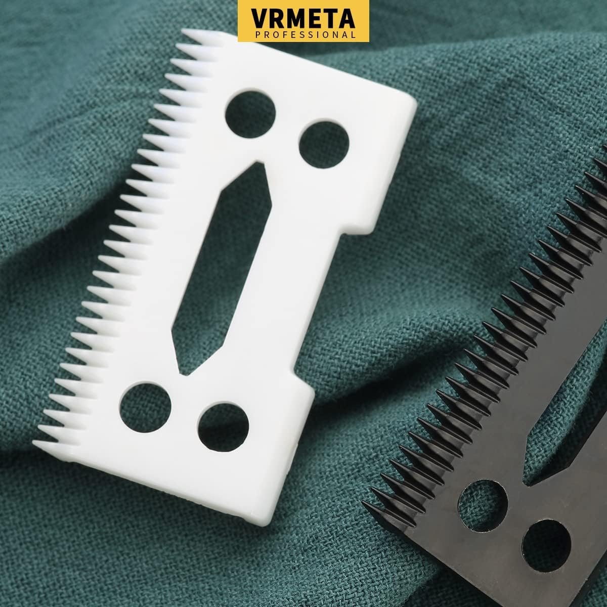 VRMETA Professional Hair Clipper Replacement Ceramic Blades, 2 Holes Precision Adjustable Hair Clipper Parts Blade for Wahl Clippers, Wahl 5-Star Senior, Magic Clip image number 1