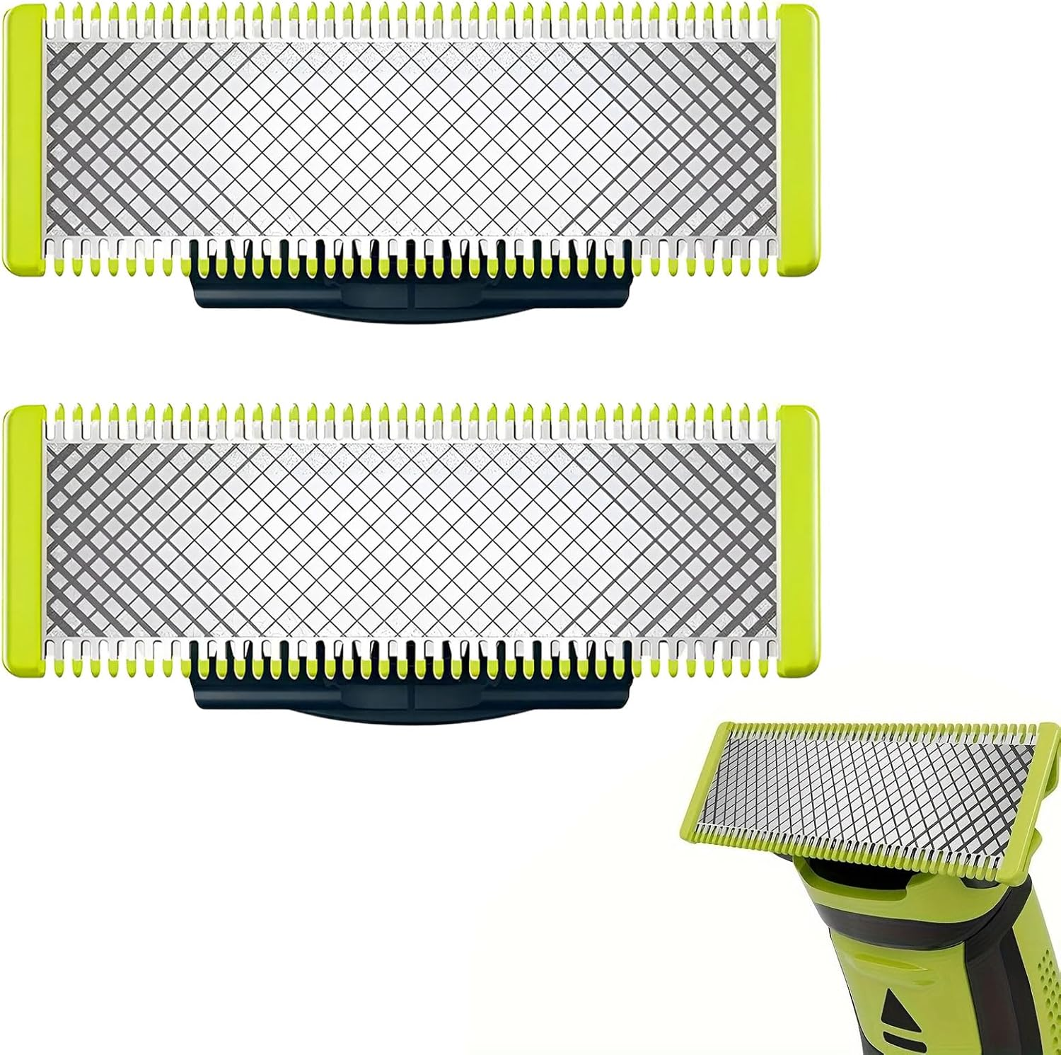 For Philips One Blade Replacement Head, 2Pcs Suitable for Oneblade Razor, One Blade Replacement Head Suitable for Oneblade Razor, Compatible with QP210/50, 220 2523 2520 2527, Etc image number 1