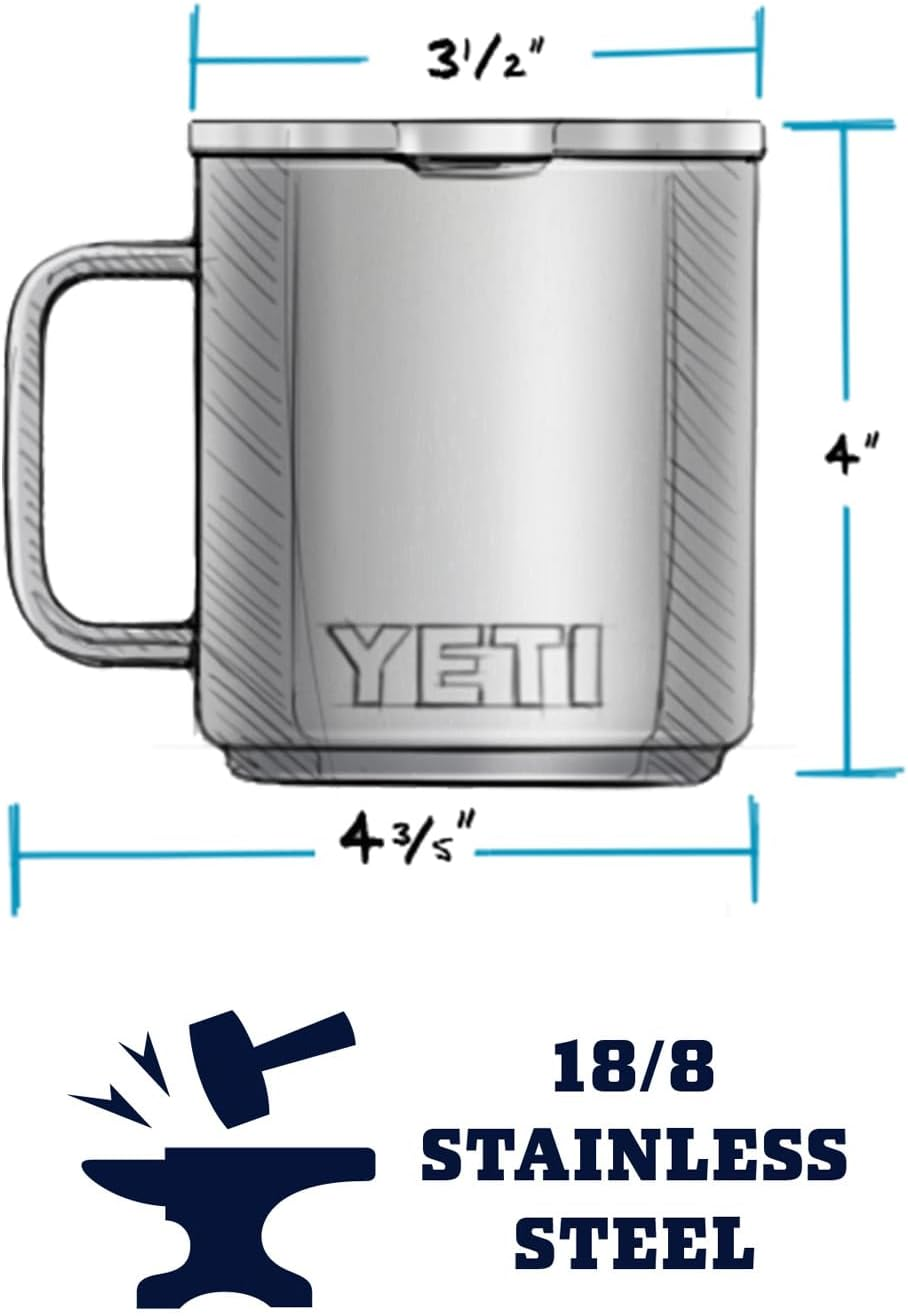YETI Rambler 10 Oz Stackable Mug, Vacuum Insulated, Stainless Steel with Magslider Lid, Big Sky Blue image number 2