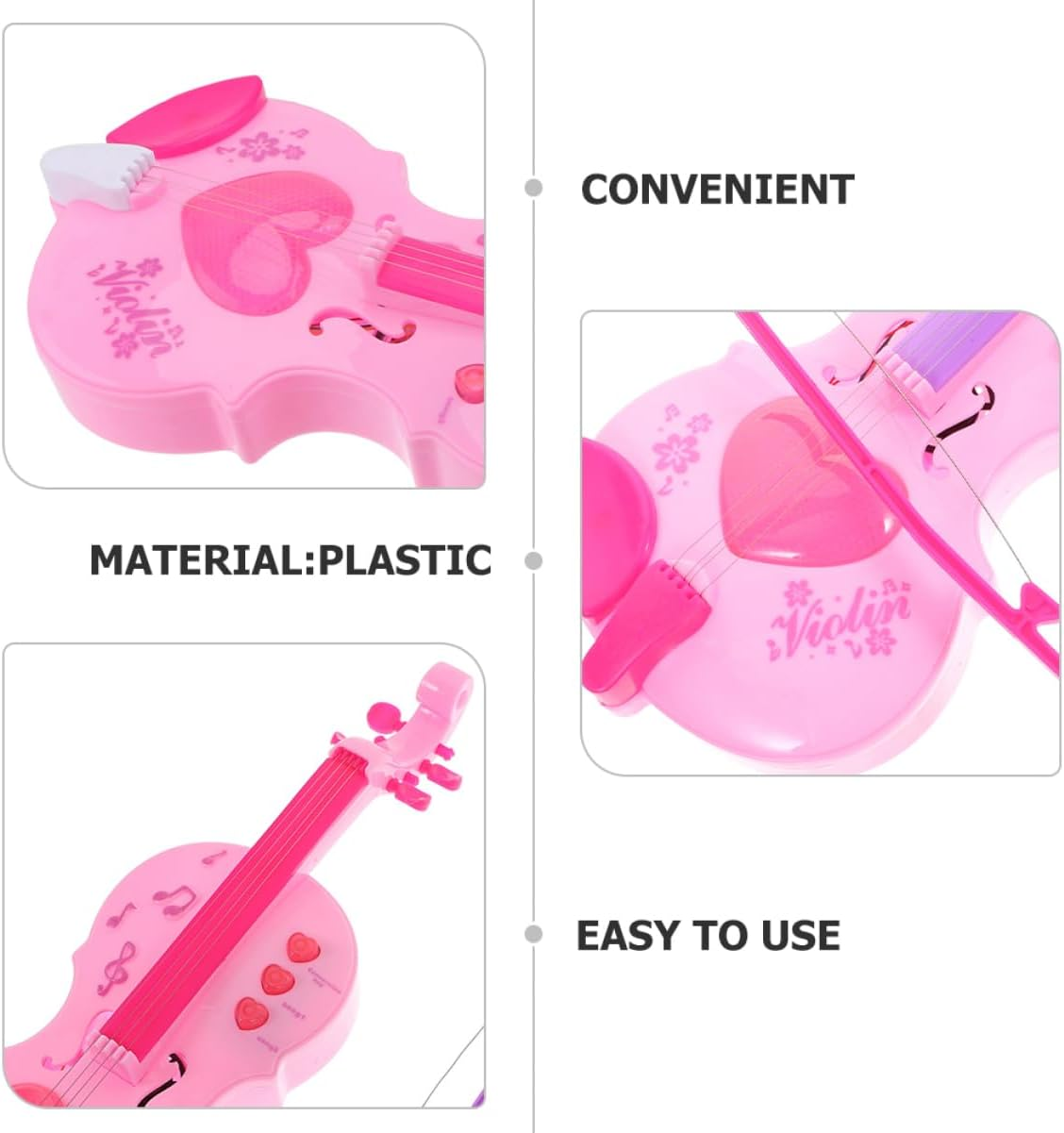 Vaguelly Violin Musical Toy for Kids Children Violin Musical Instrument Beginner Toy Set Random Color image number 3