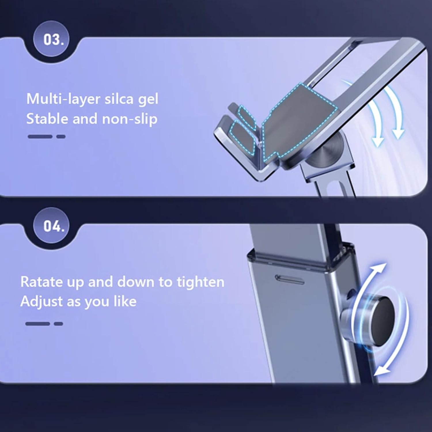 Tablet Stand, Adjustable Foldable Aluminum Alloy up to 14 Inch Tablet Holder, Computer Office Desk Accessories for Tablets, Phones image number 5