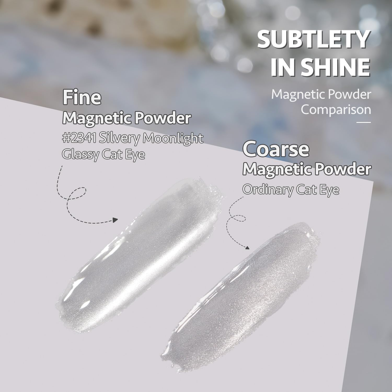 GAOY Glassy Cat Eye Gel Nail Polish, 16Ml Glitter Holographic Gel Polish with Magnet, Reflective Translucent UV Gel, 2341 Silvery Moonlight - Light Rose image number 4