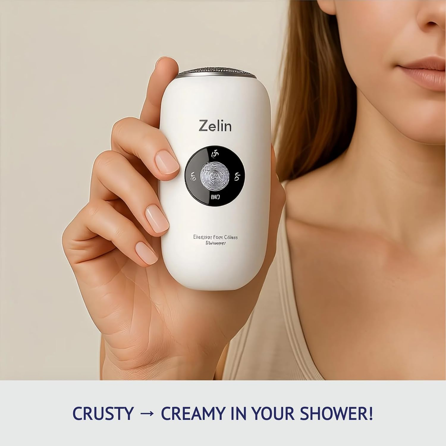 Zelin Electric Foot Callus Remover with Stainless Steel Heads, 3-Speed Adjustable, LED Display, Compact and Portable Feet Grinder for Cracked Heels and Dry Elbows