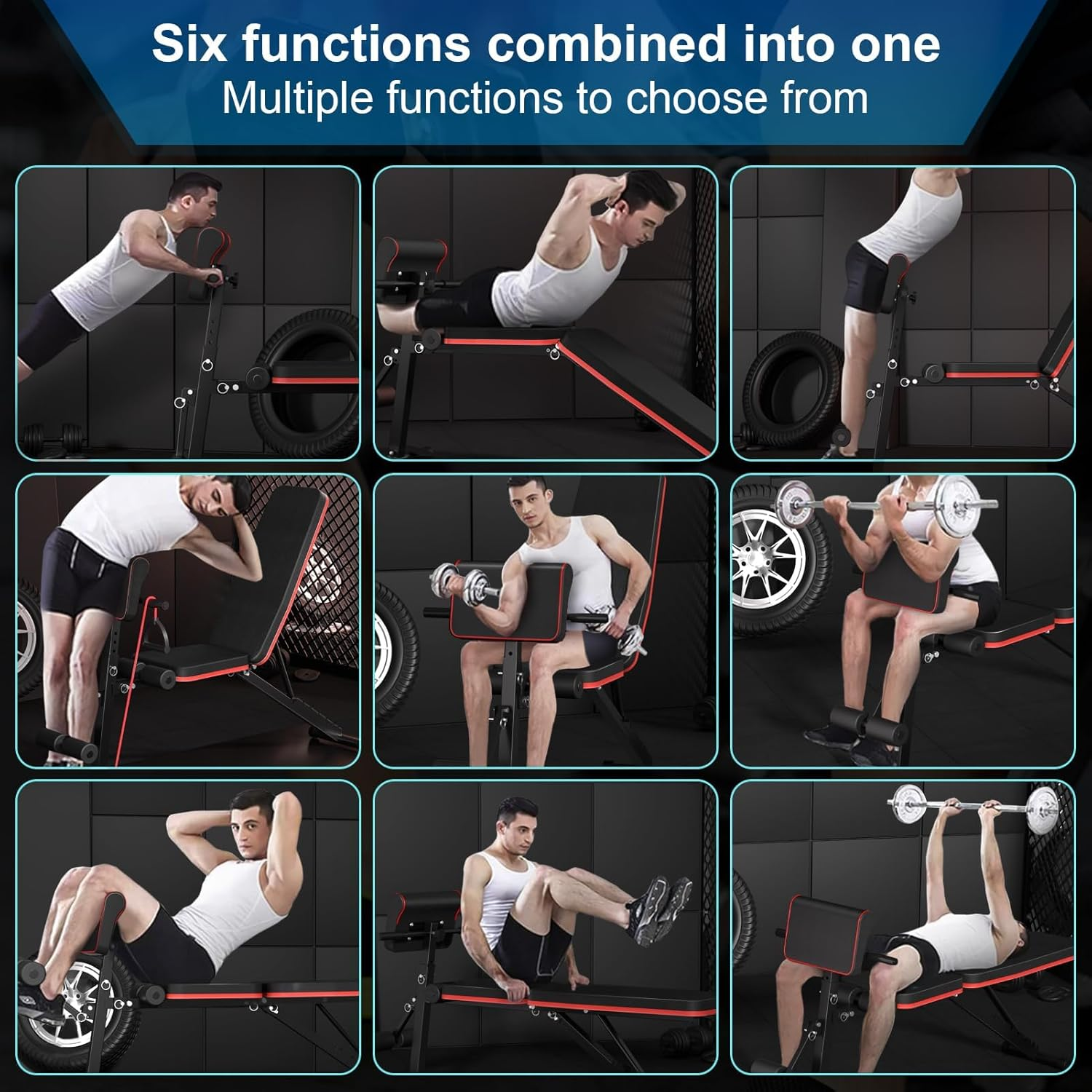 Ajustable Weight Bench for Home Gym, Foldable Workout Bench for Full Body Exercise or Strength Training, 770LBS Capacity Incline Decline Sit up Exercise Bench Press image number 1