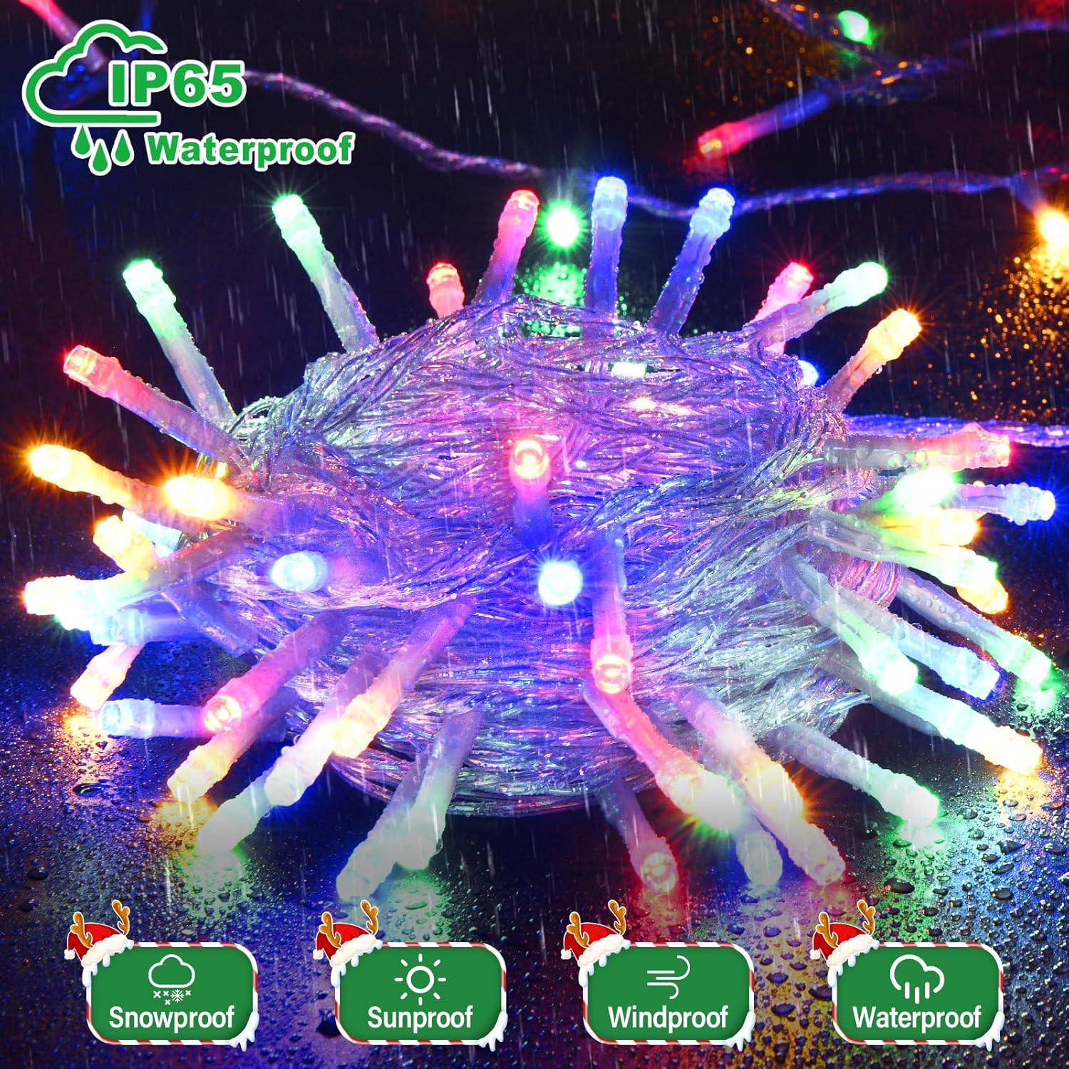 Isisyu Pack of 2 Fairy Lights Outdoor Battery, 3 M 30 LED Fairy Lights Battery with Timer, IP65 Waterproof Fairy Lights Colourful for Indoor Outdoor Christmas Wedding Party Bedroom Christmas Tree image number 5