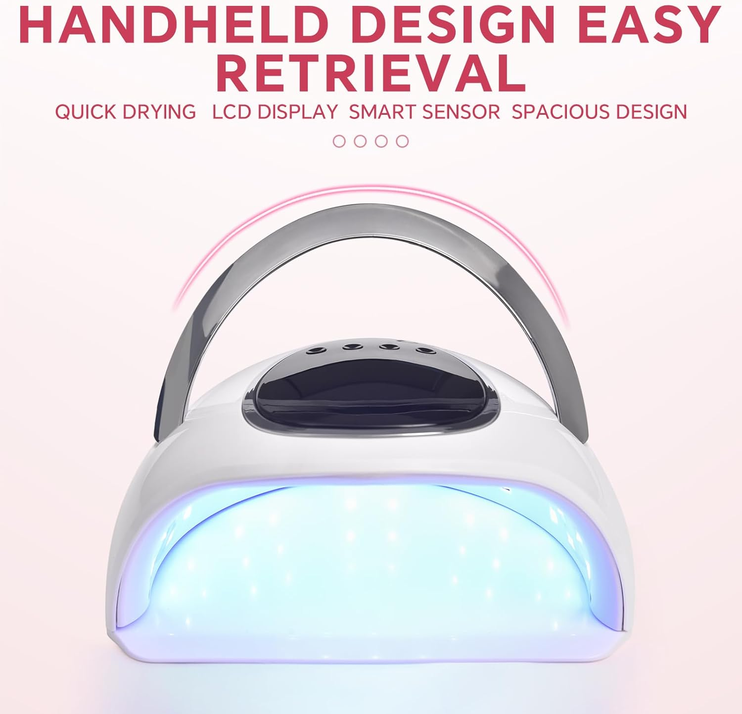 KADS UV LED Nail Lamp with UV Gloves Set Nail Dryer for Nail Gel Polish with 48 Lamp Beads 4 Timer Setting 48W LED UV Curing Lamp for Professional Nail Solon and Home DIY Use (White) image number 6