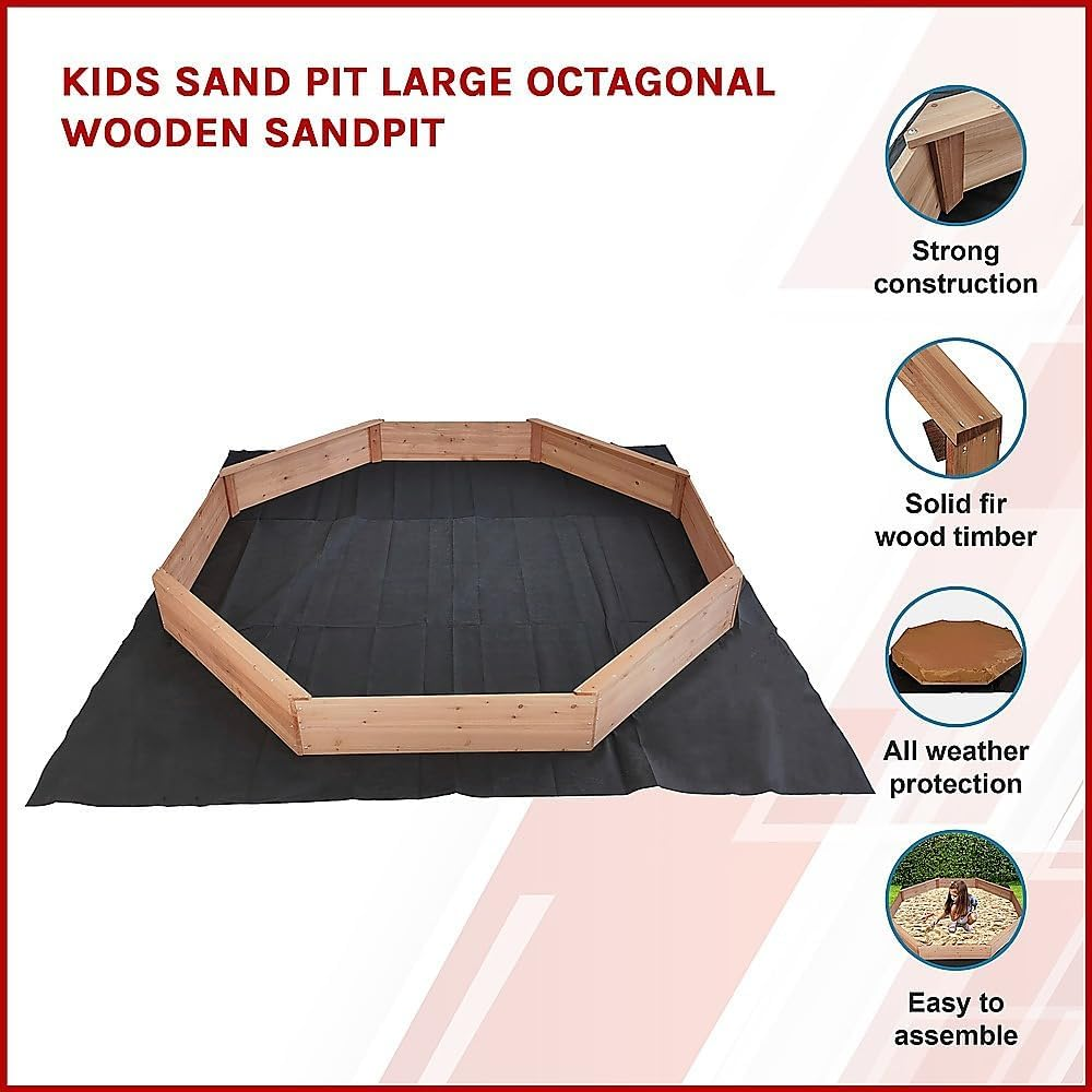 Kids Sand Pit Large Octagonal Wooden Sandpit image number 3