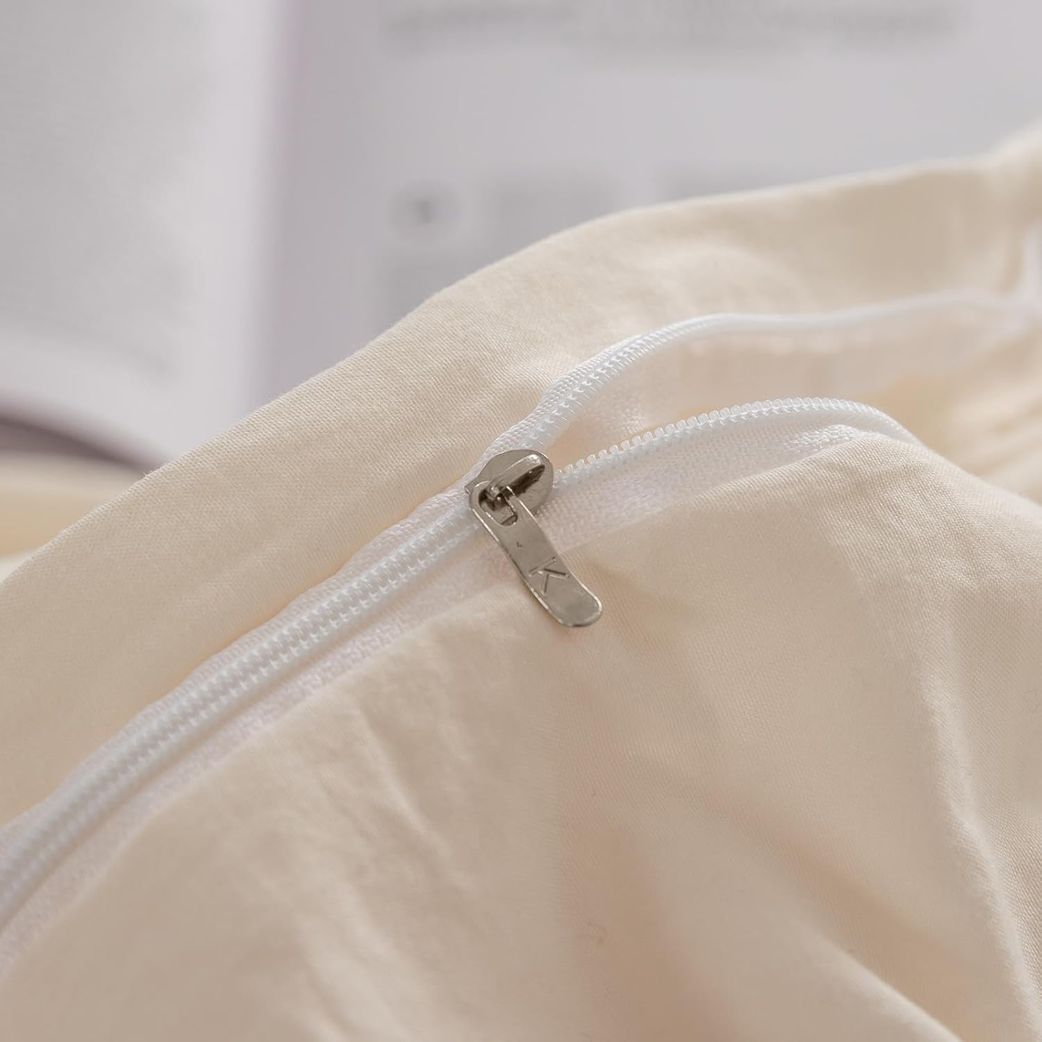 Queen Size Quilt Cover Set 1200TC 100% Washed Microfiber Solid Plain Color Quilt Cover & 2 Pillowcases- Soft and Breathable with Zipper Closure & Corner Ties image number 6