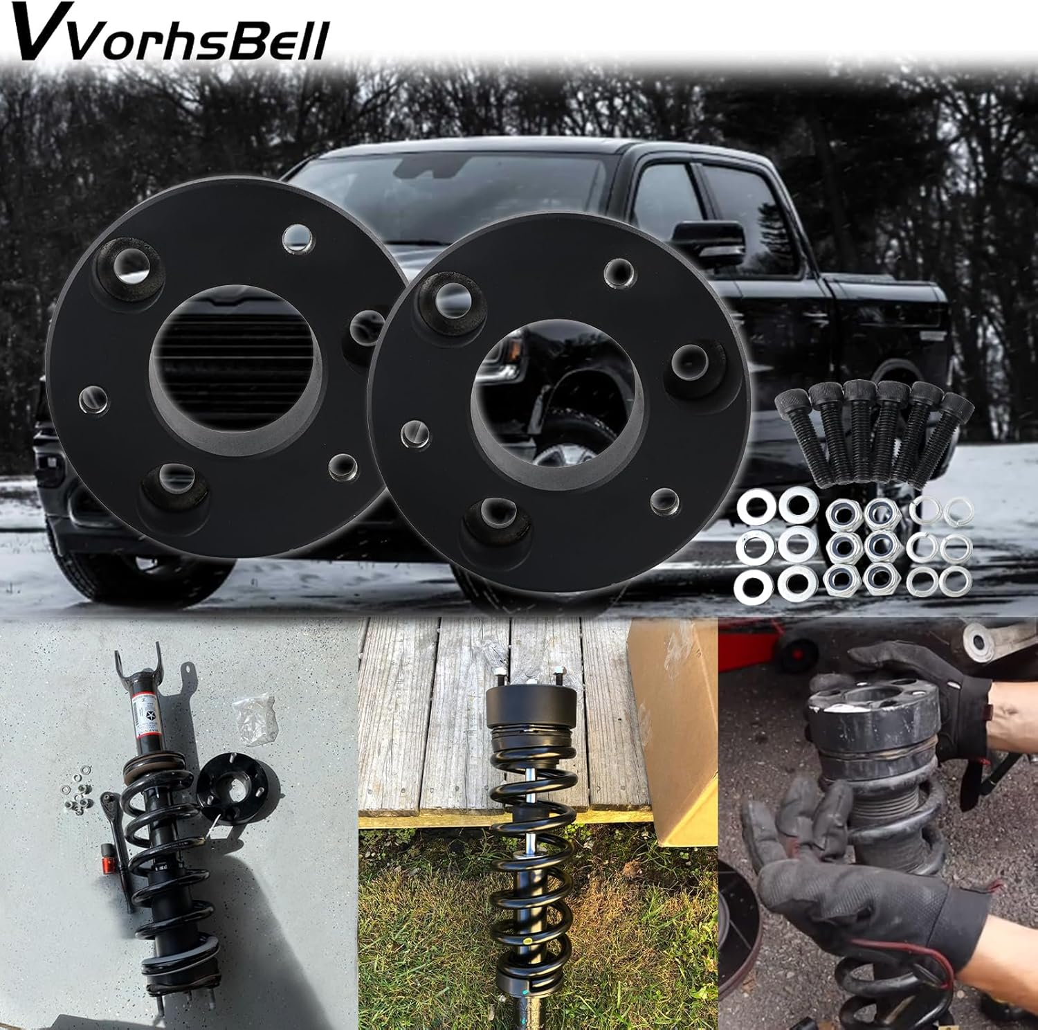 3" Front Leveling Lift Kits for 2009-2022 Ram 1500 4WD 4X4,3 Inch Front Strut Spacers for Dodge Ram Suspension Lift Kits image number 1