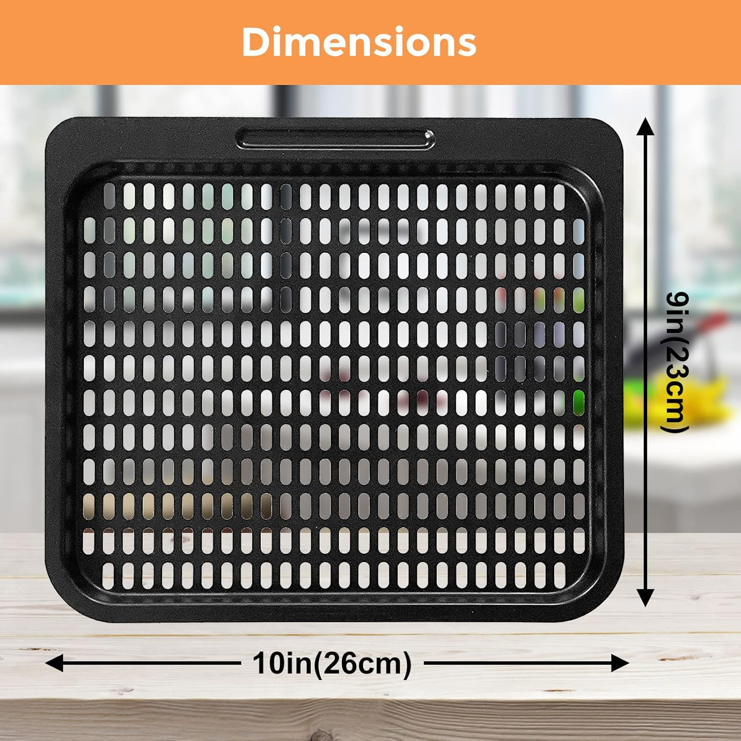 Air Fryer Cooking Tray for Instant Vortex Plus10 Qt, 2 PCS Food Grade Nonstick Replacement Rack Parts Grill Pan Crisper Plate for Powerxl Chefman Innsky CROWNFUL 10.6Qt Air Fryer Oven, Dishwasher Safe image number 4
