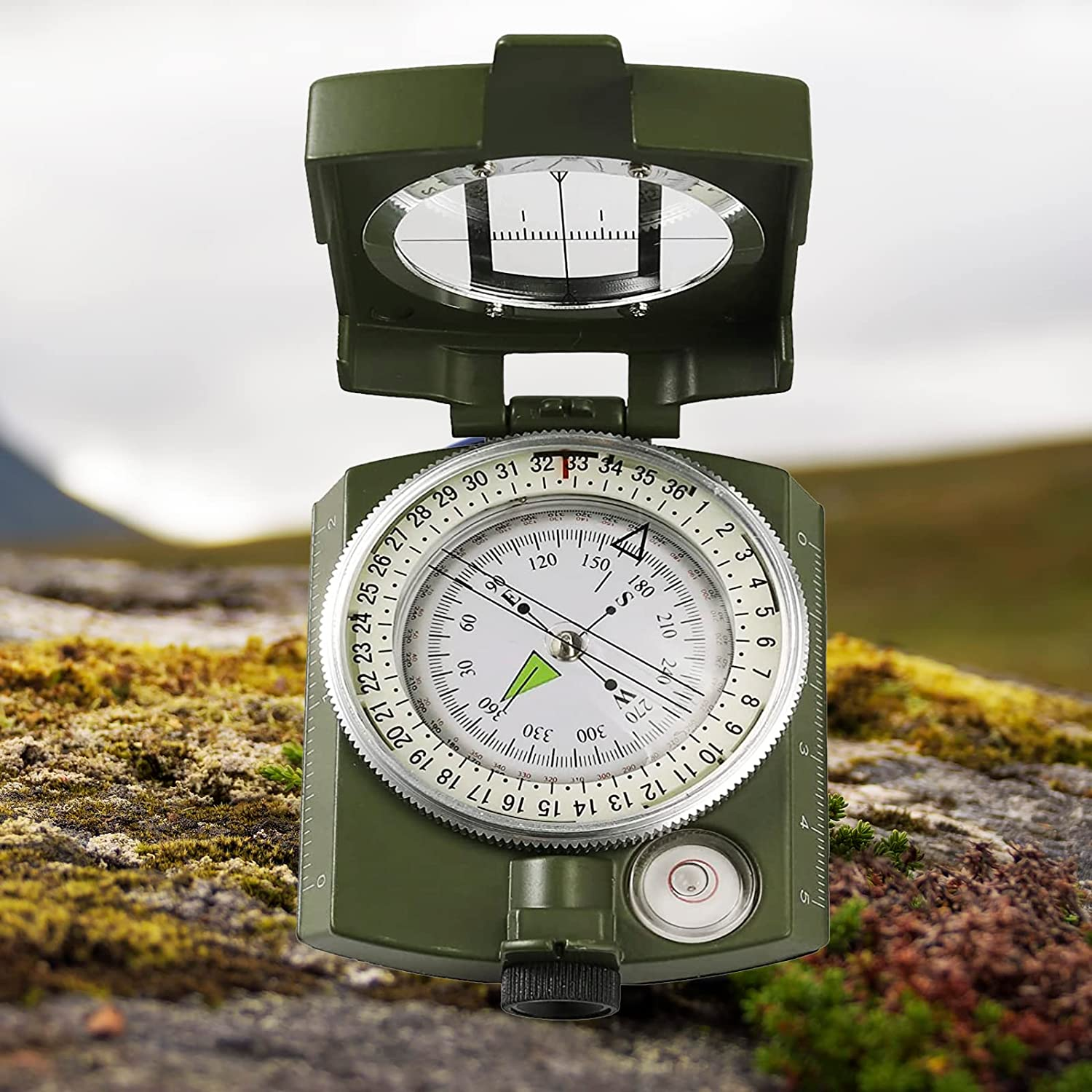 Roobuck Survival Military High-Precision Compass with Waterproof Shakeproof Emergency Luminous for Camping Hiking Hunting Trekking image number 3