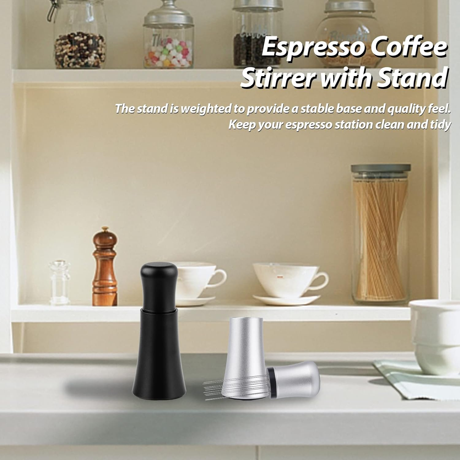 WDT Tool, Espresso Distribution Tools, 10 X 0.35Mm 304 Stainless Steel Needles Installed with 10 Extra Needles for Espresso Stirrer Replacement, Aluminum Alloy Handle with Stand&hellip; (Matte Black) - Matte Brown image number 6