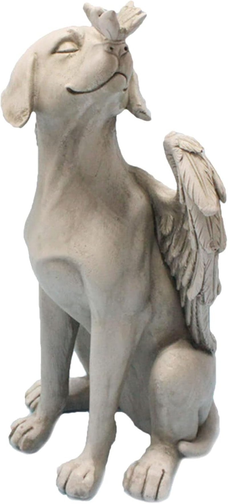 Angel Dog Memorial Statue,Hand Carved Vivid and Exquisite Synthetic Resin Pet Memorial Stone Suitable for Outdoor Gardens