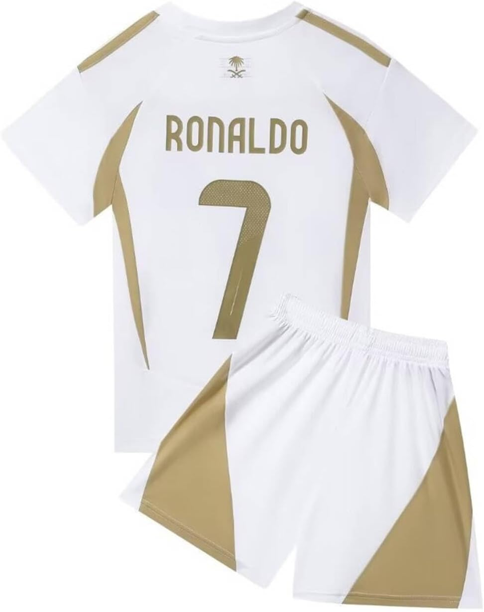 YEESON No #7 NASSR Riyadh Al Home #7 2024/2025 Kids Soccer Jersey/Shorts/Socks Gift Set for Fans Youth Sizes 22-28 image number 1