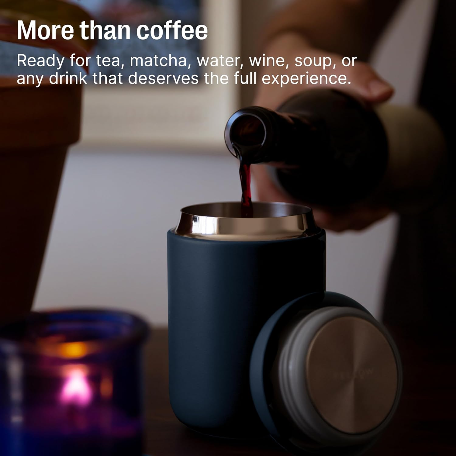 Fellow Carter Everywhere Travel Mug - Wide Mouth Vacuum-Insulated Stainless Steel Coffee and Tea Tumbler with Ceramic Interior, Matte Grey, 12 Oz Cup image number 1