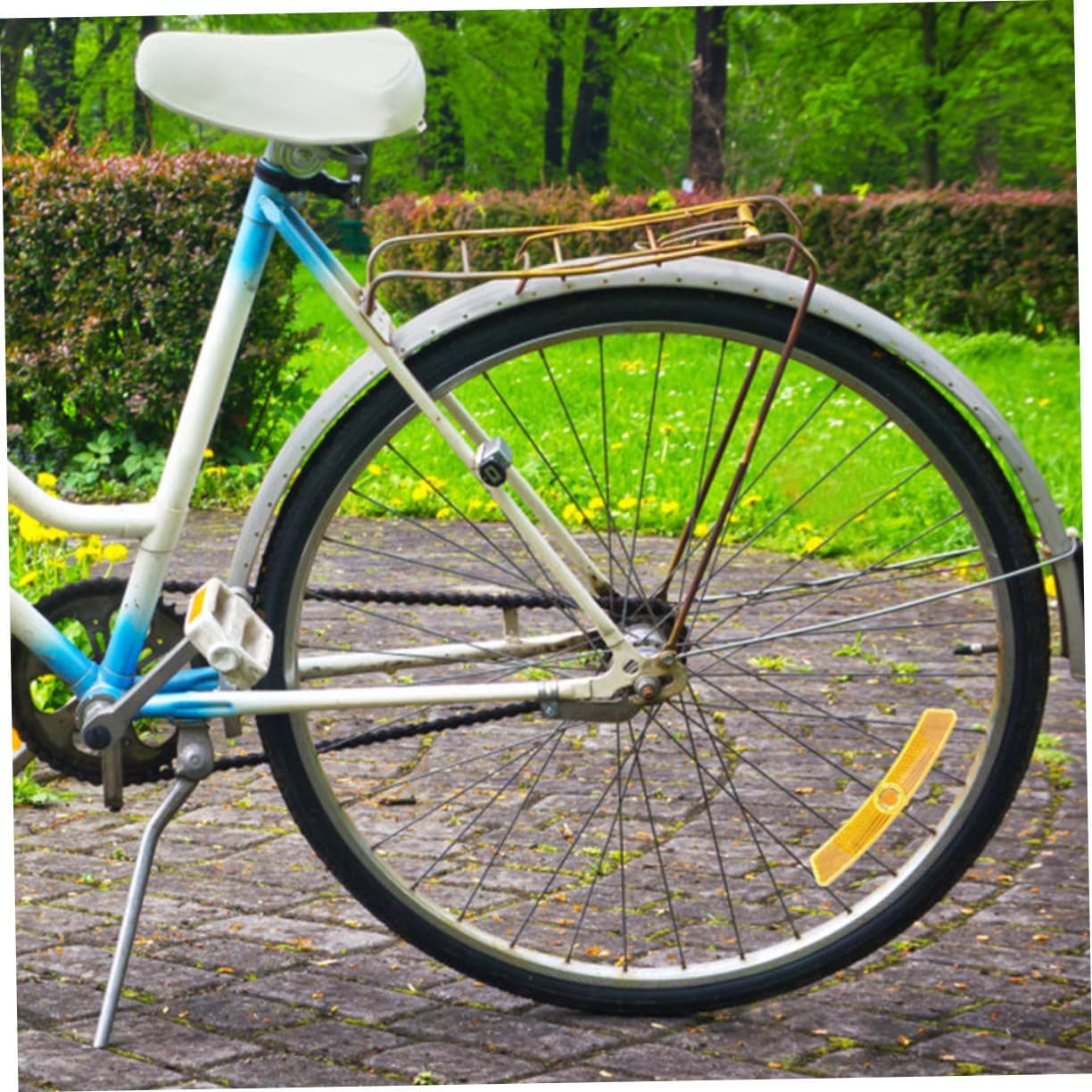 Gatuida 16 Pcs Bicycle Wheel Reflectors for Night Riding Yellow Mountain and Road Bike Safety Accessories Reusable Reflective Warning Decoration for Enhanced Visibility image number 1