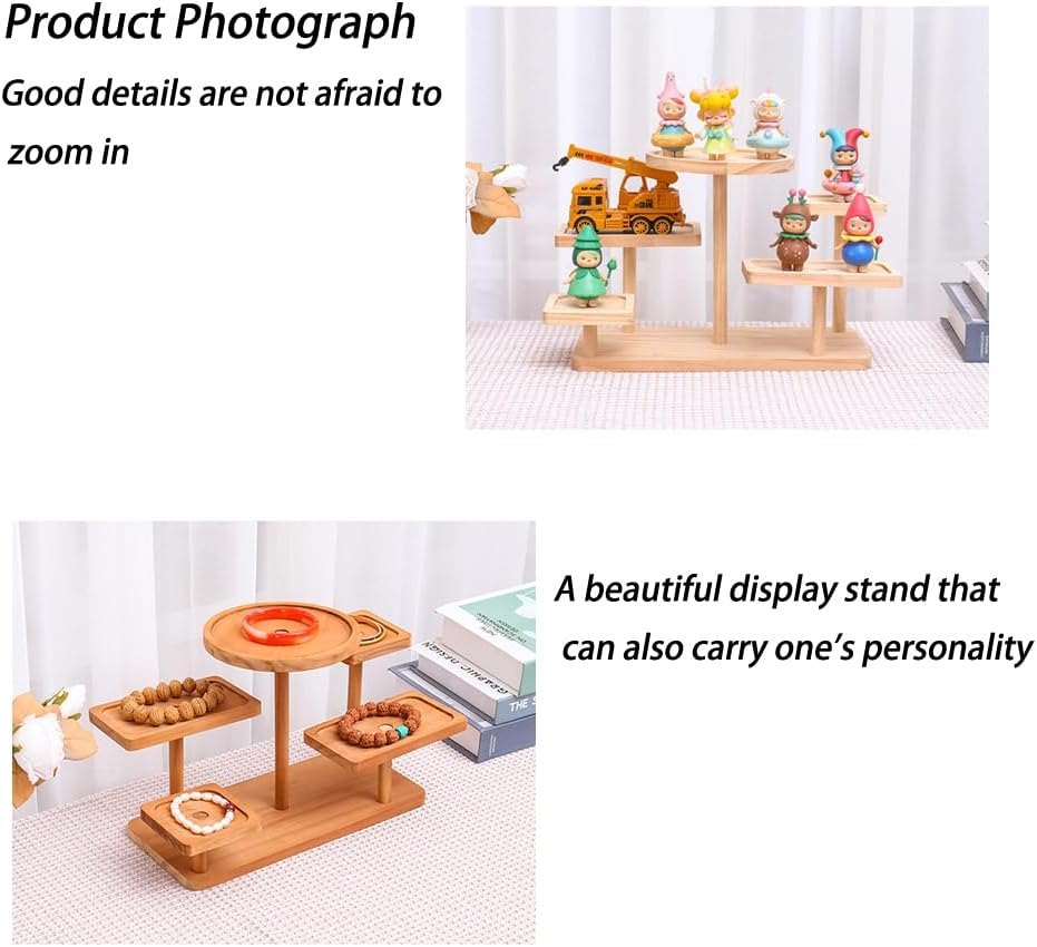 Display Rack Ladder Solid,Table Top Plant Stand Indoor Small 5 Tier Wood Tabletop,Multipurpose Counter Top Display Shelf for Livingroom,For Desk, Desktop, Outdoor Patio Garden Decoration image number 2