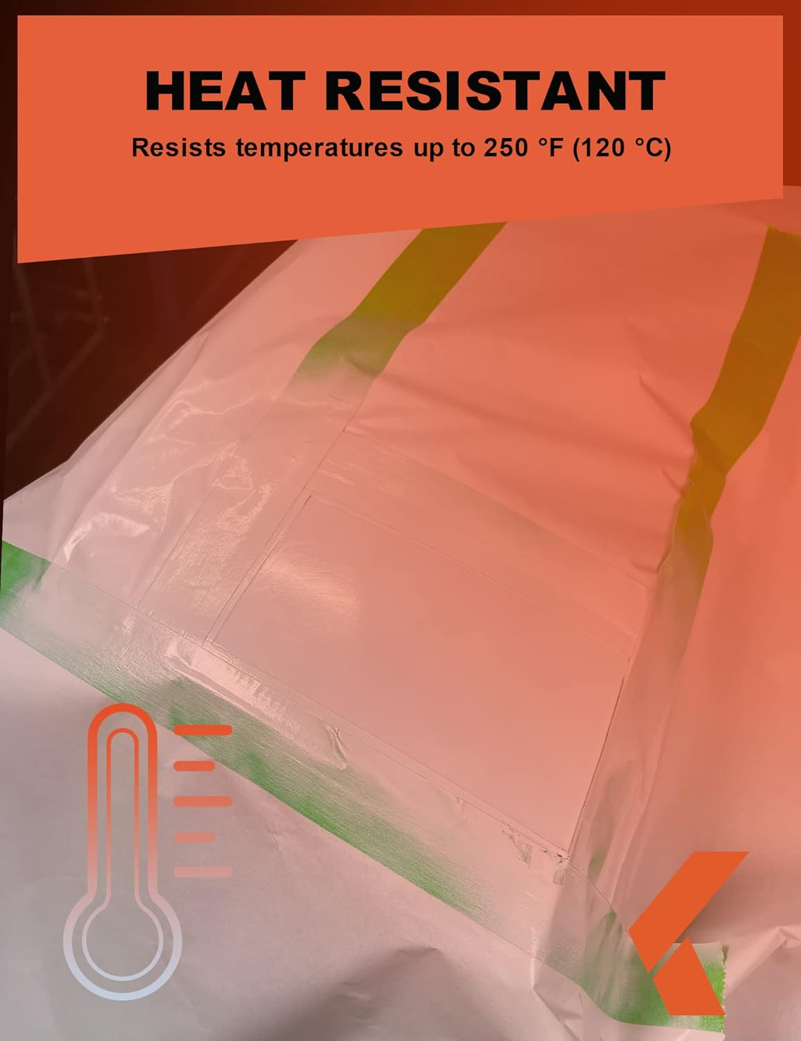 Car Paint Paint Tape Automotive No Residue Green Adhesive Tape for Automotive Paint - Heat Resistant for Paint Booth, 1.88 Inch X 60 Yard, 4 Rolls image number 5