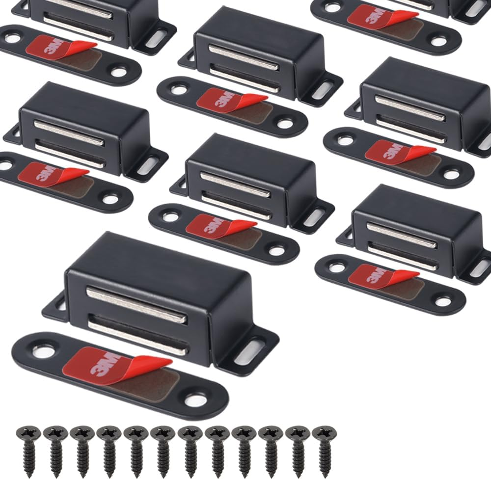 Moosike Cabinet Magnets Magnetic Door Catch Stainless Steel Door Magnet for Kitchen Bathroom Cupboard Wardrobe Closet Closures Cabinet Door Drawer Latch 20 Lbs(10Pack)