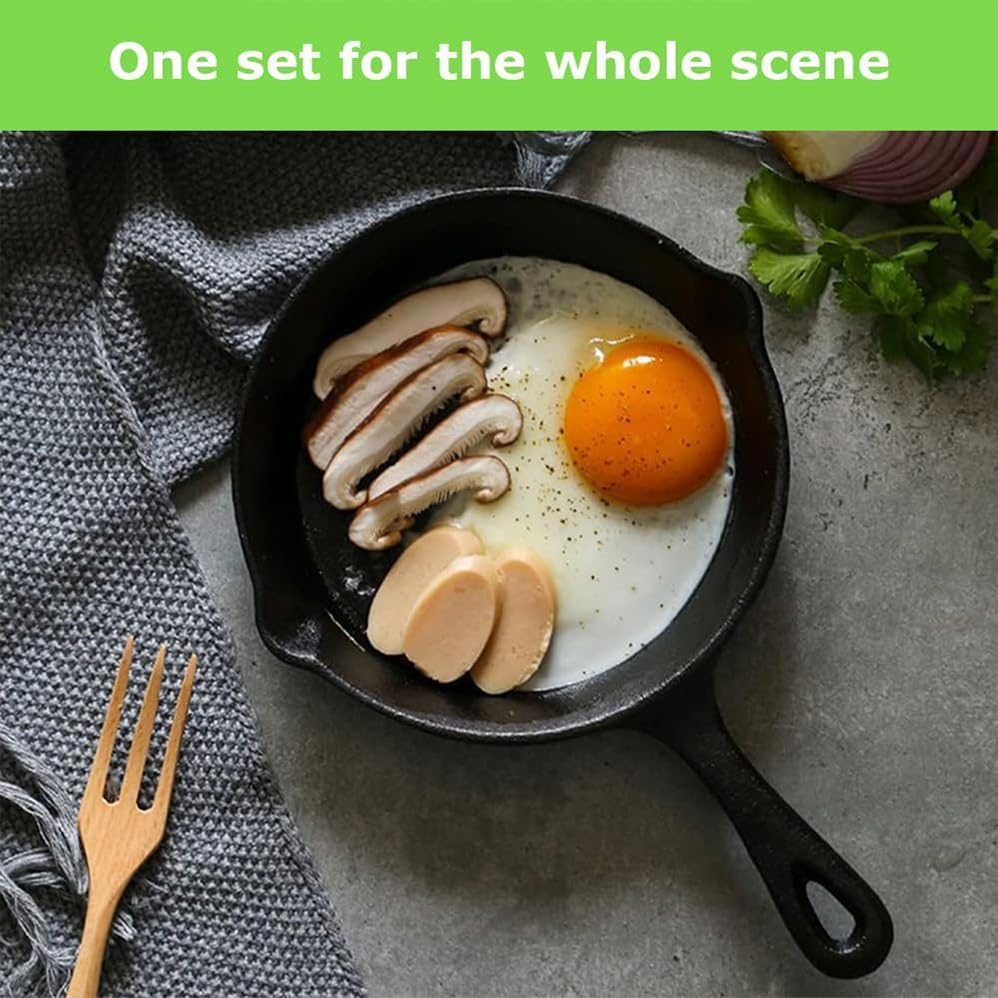 Betterlifewj 3 Pcs Non Stick Frying Pan, Cast Iron Pan, Black Cast Iron Skillet,Cast Iron Cookware,Pans Cookware Set for Frying,Saute,Cooking, Pizza,Steak,Or Pancake and More image number 4