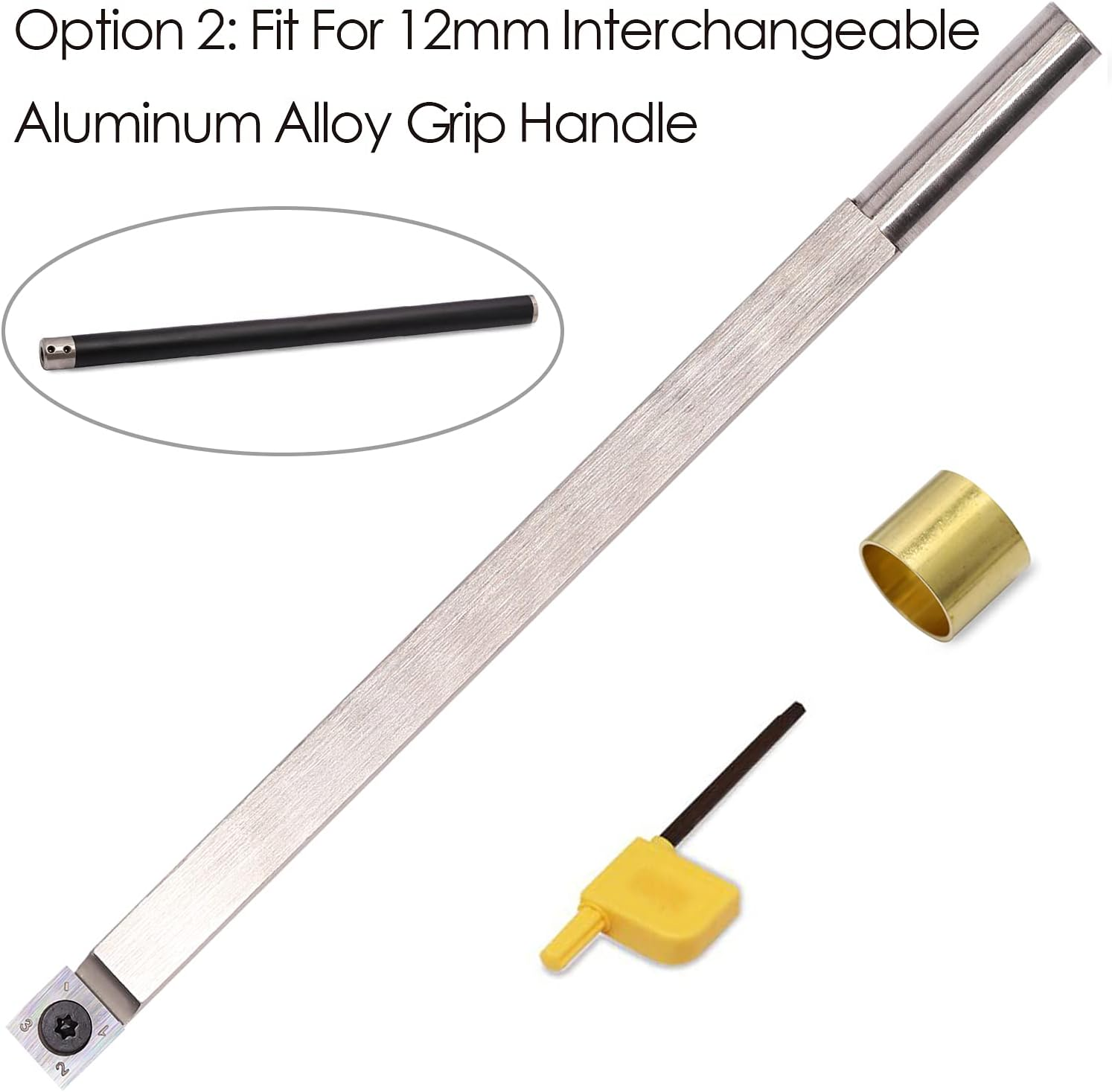 Wood Turning Tool Carbide Tipped Lathe Chisel Rougher Tool Bar 10 Inches with 14Mm Square Carbide Insert for Wood Hobbyist or DIY or Carpenter,Handle Not Include image number 2