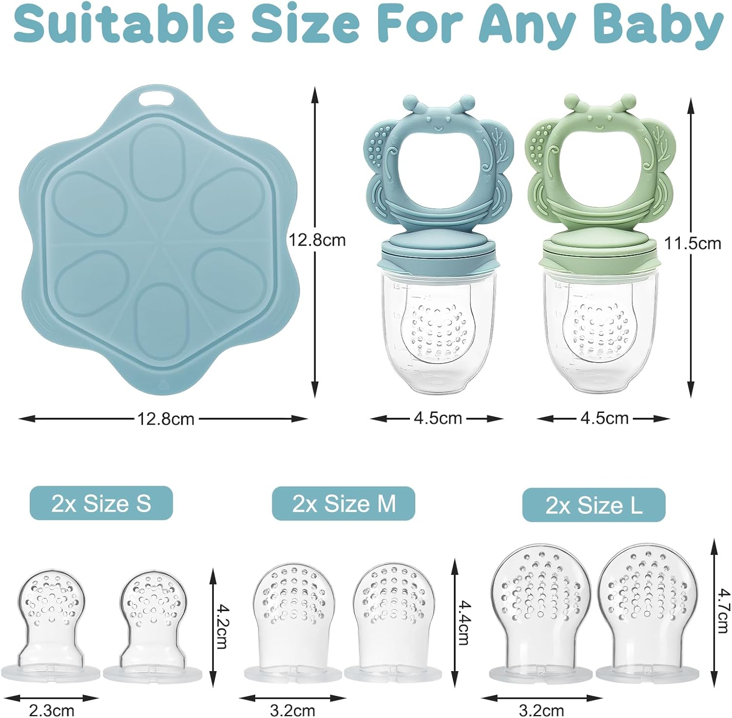 Breastmilk Popsicle Molds, with Baby Food Feeder and Freezer Tray, Additional Silicone Sacs, BPA Free Silicone Feeder for Safe Infant Self Feeding, for Teething Babies and Self-Feeding Babies