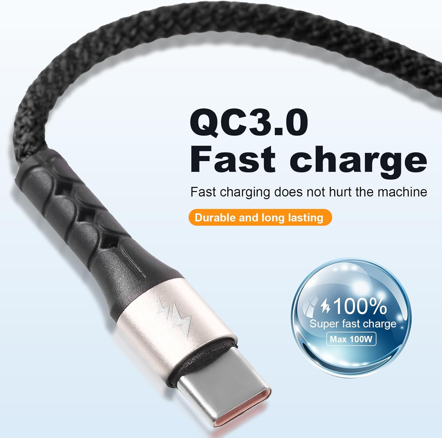 SIQIWO Multi USB C Cable Fast Charging, [1.2M/QC 3.0/3A] USB C Splitter Cable, 4 in 1 Charger Cord with 4 Type C Ports, for Iphone 17/16/15 Series, Ipad Air/Pro, Samsung Galaxy S25, Pixel, Sony, PS5 - Blue image number 5