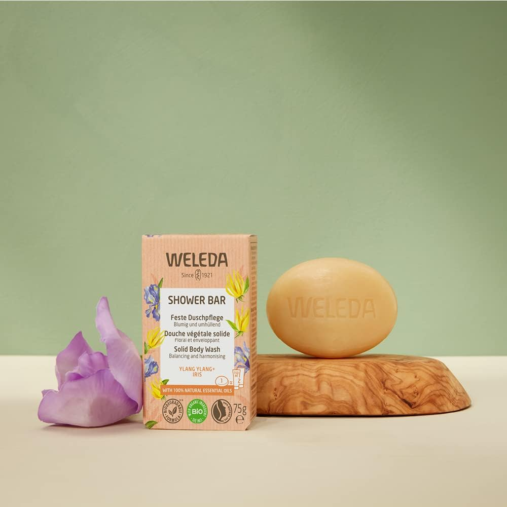WELEDA Shower Bar - Ylang Ylang + Iris 75G | Balancing & Harmonising | Natural Soap | Vegan