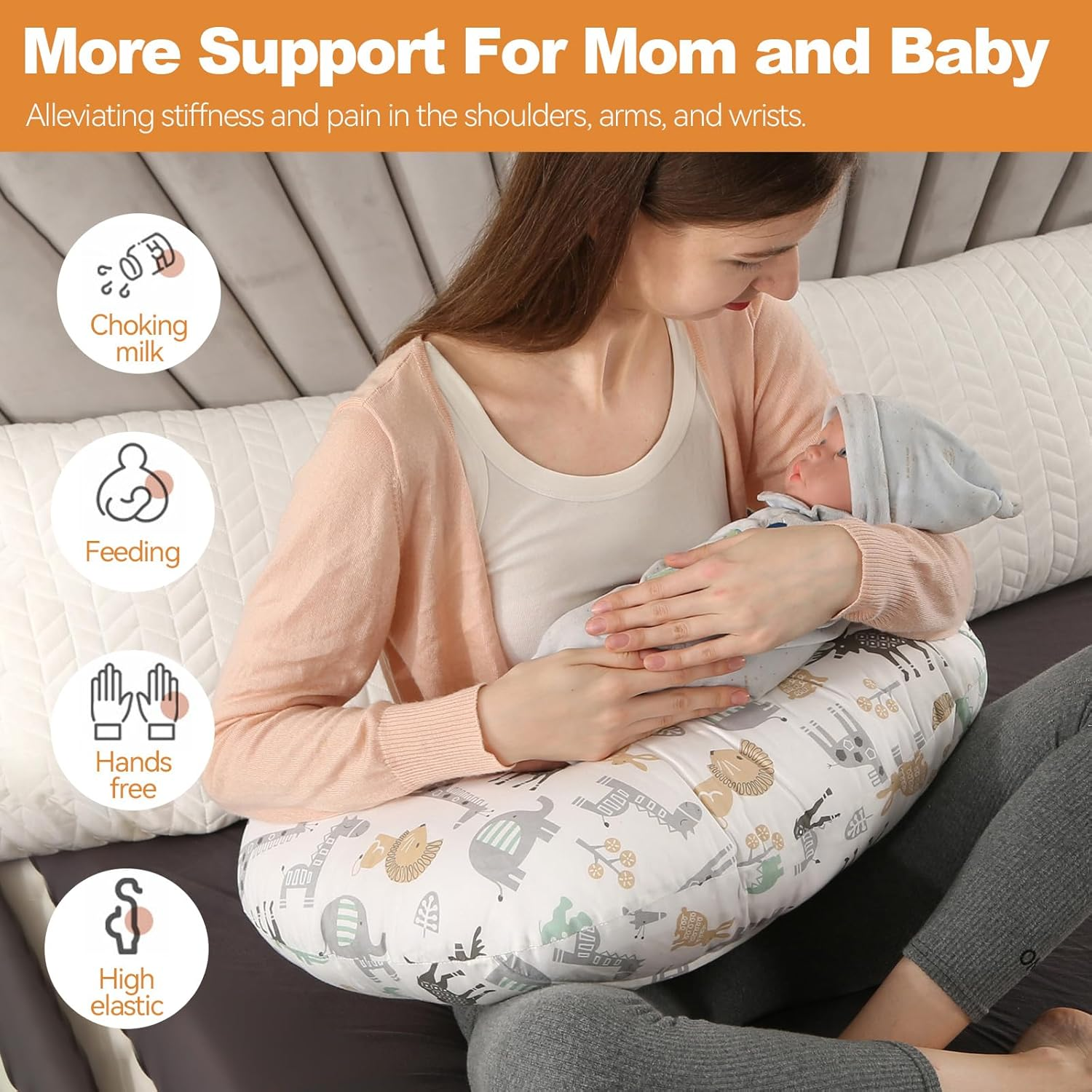 Pregnancy Pillow,Multifunctional Nursing Pillow Washable Breastfeeding Pillows (Type A) image number 3