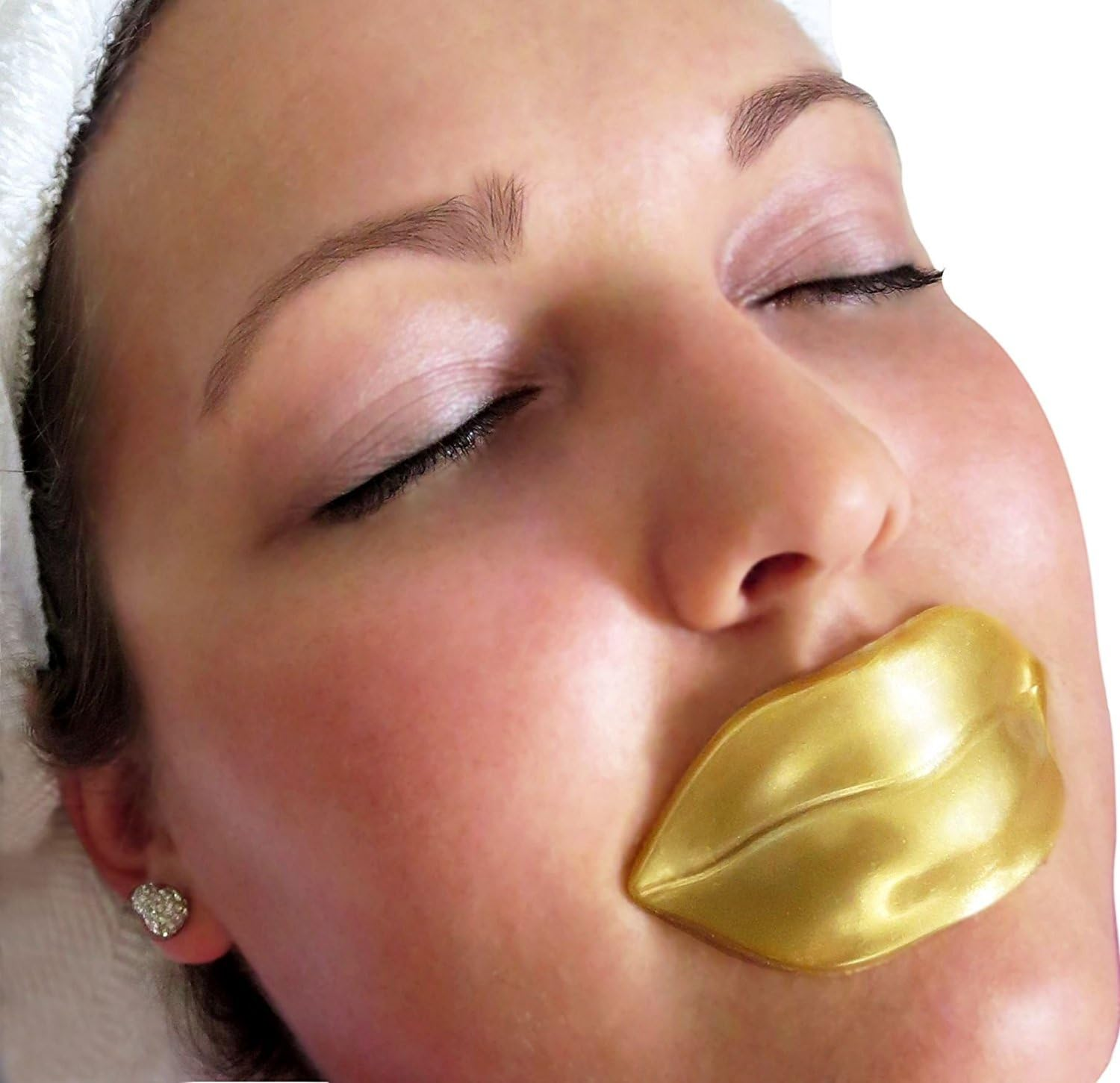 5 Masks 24K Gold Collagen Lip Treatment Mask Patches. Plumper Fuller Softer Lips. anti Aging Reduce Fine Line Wrinkles Creases Hydrating Moisturizing Uplifting Tone Firmer Smooth Lips Regeneration. image number 4