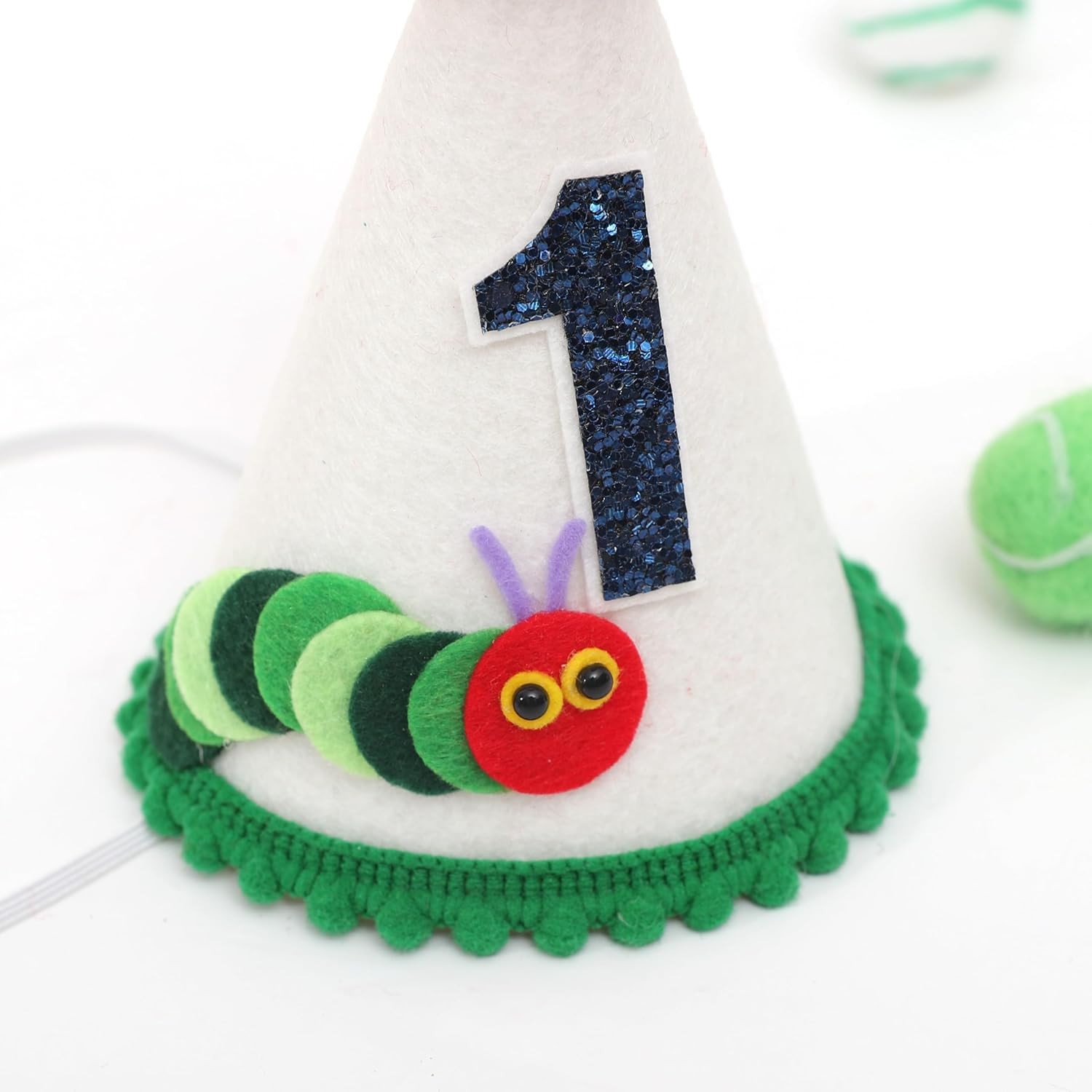 Agkvw Hungry Caterpillar 1St Birthday Hat - Hungry Hungry Caterpillar Party Decoration, First Birthday Crown for Boys, Cake Smash Crown, Green image number 5