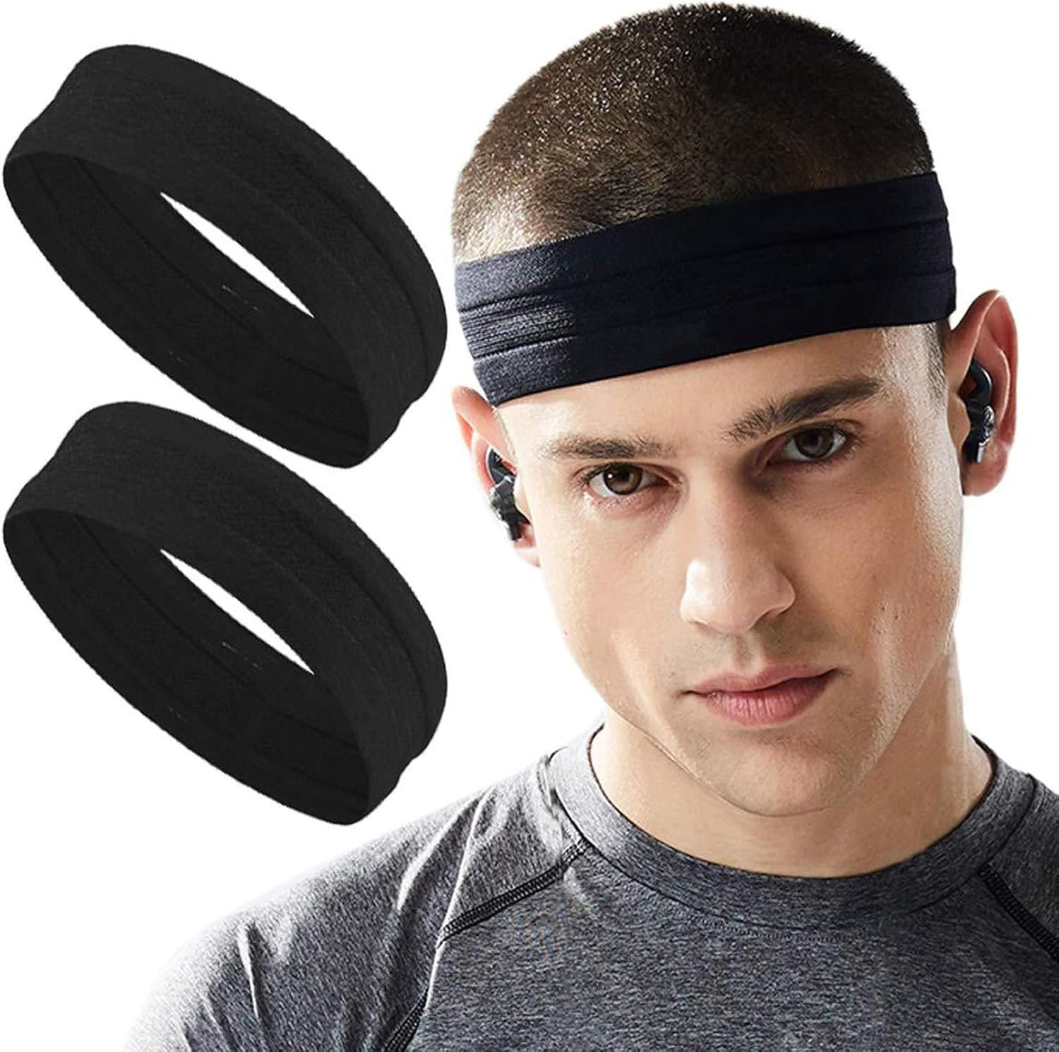 XUNQUCOM Men Women Sweat Wicking Sports Headband