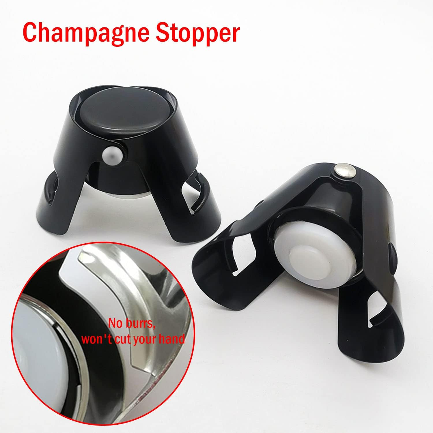 Paifeancodill 3 Pcs Champagne Stoppers with Stainless Steel Bottle Sealer with Food Grade Silicone Leak Proof Sealer Stopper Bottle Stopper Keep Fresh Suitable for Champagne,Cava,Prosecco,Sparkling image number 5